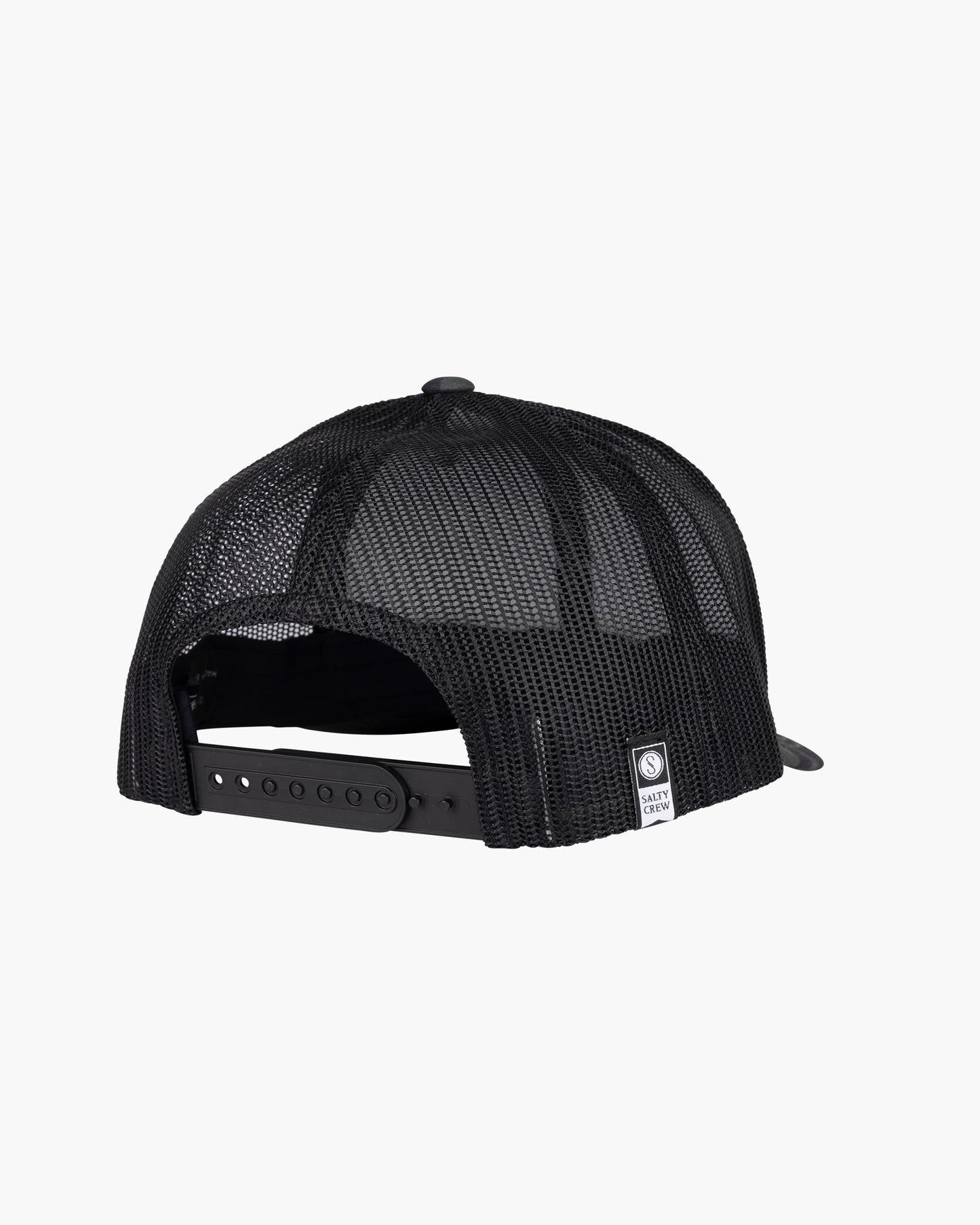 back view of Topstitch Retro Trucker Salty Camo