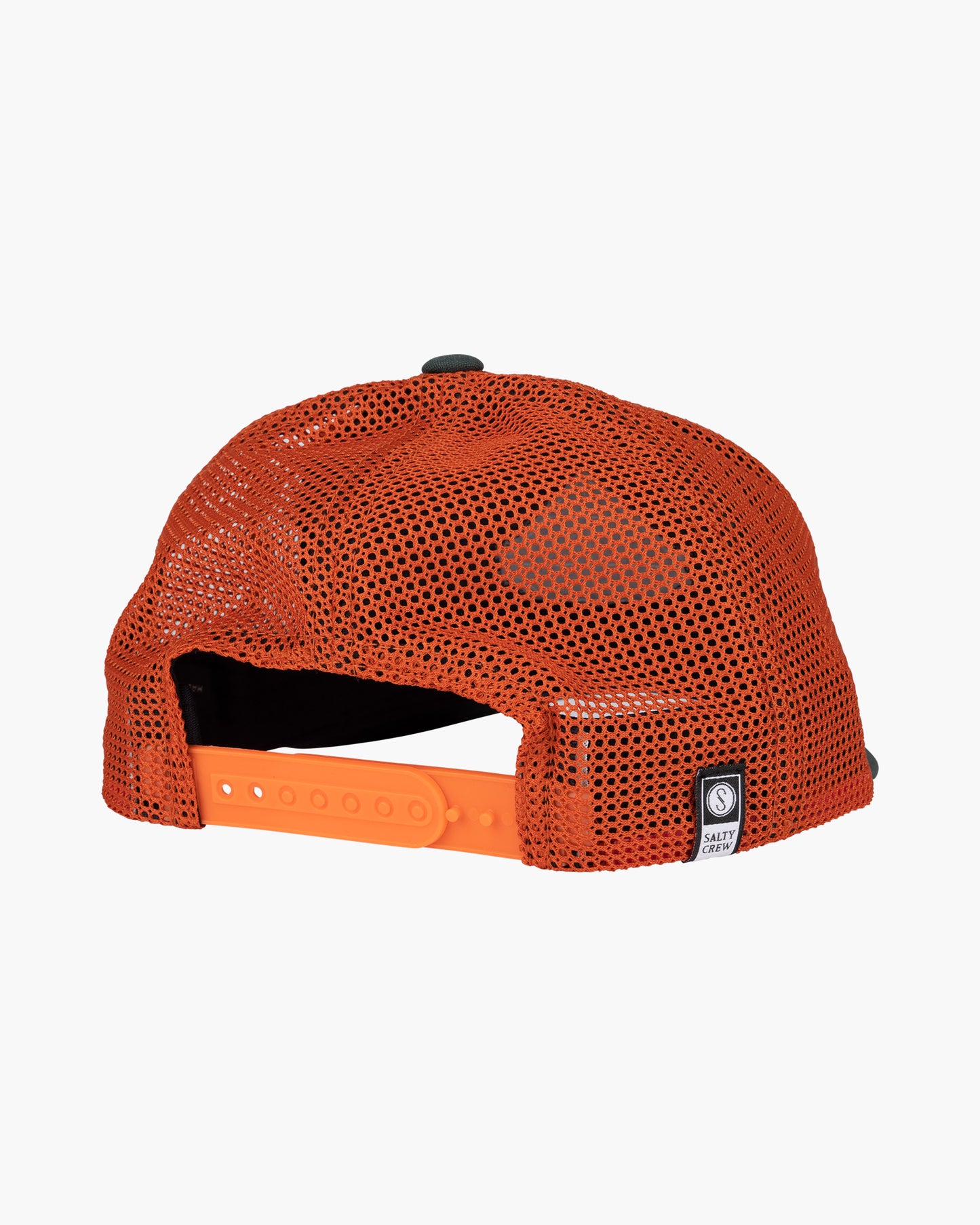 Back of the Twin Tails Spruce/Orange Retro Trucker
