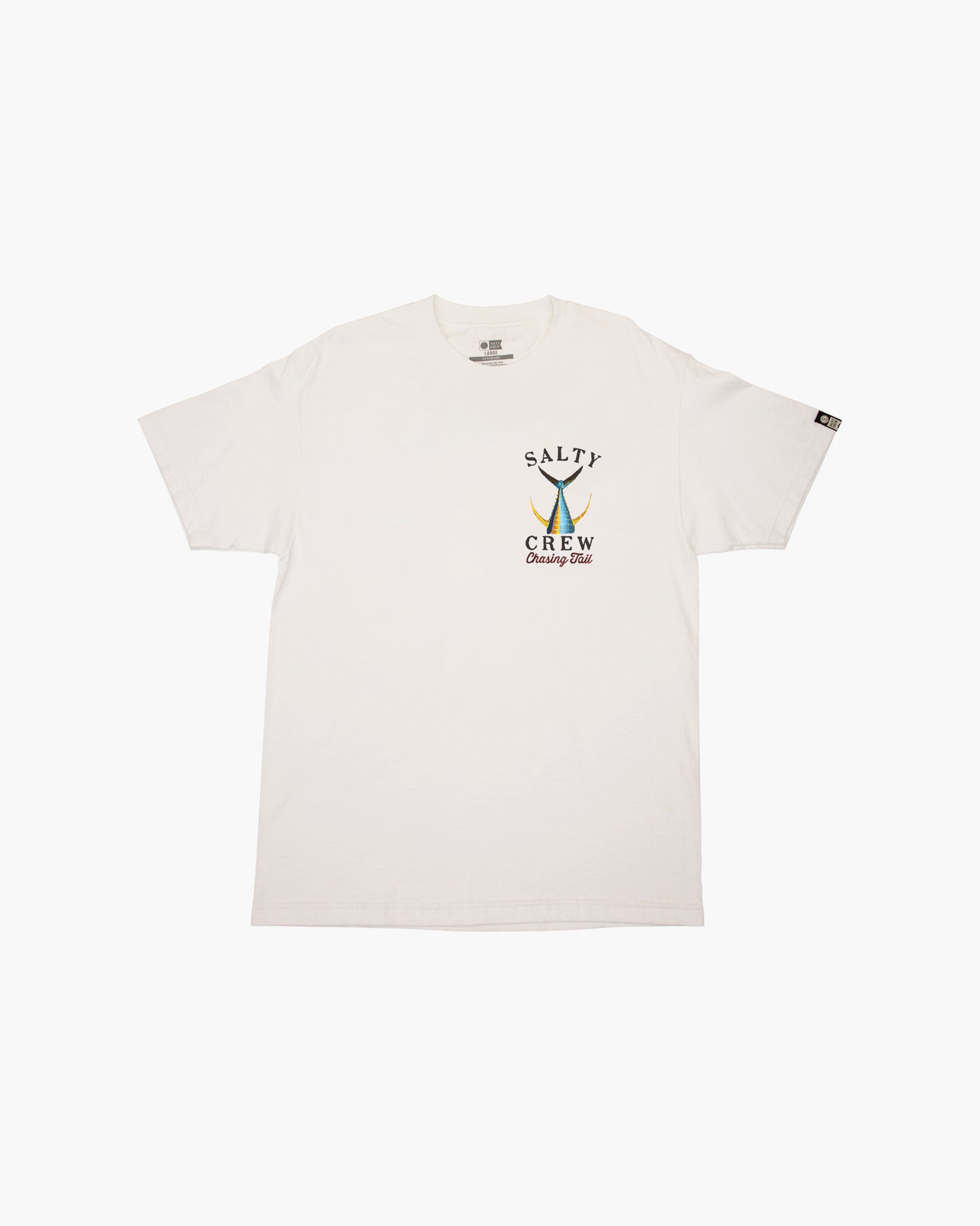 Off body front of Tailed White S/S Standard Tee