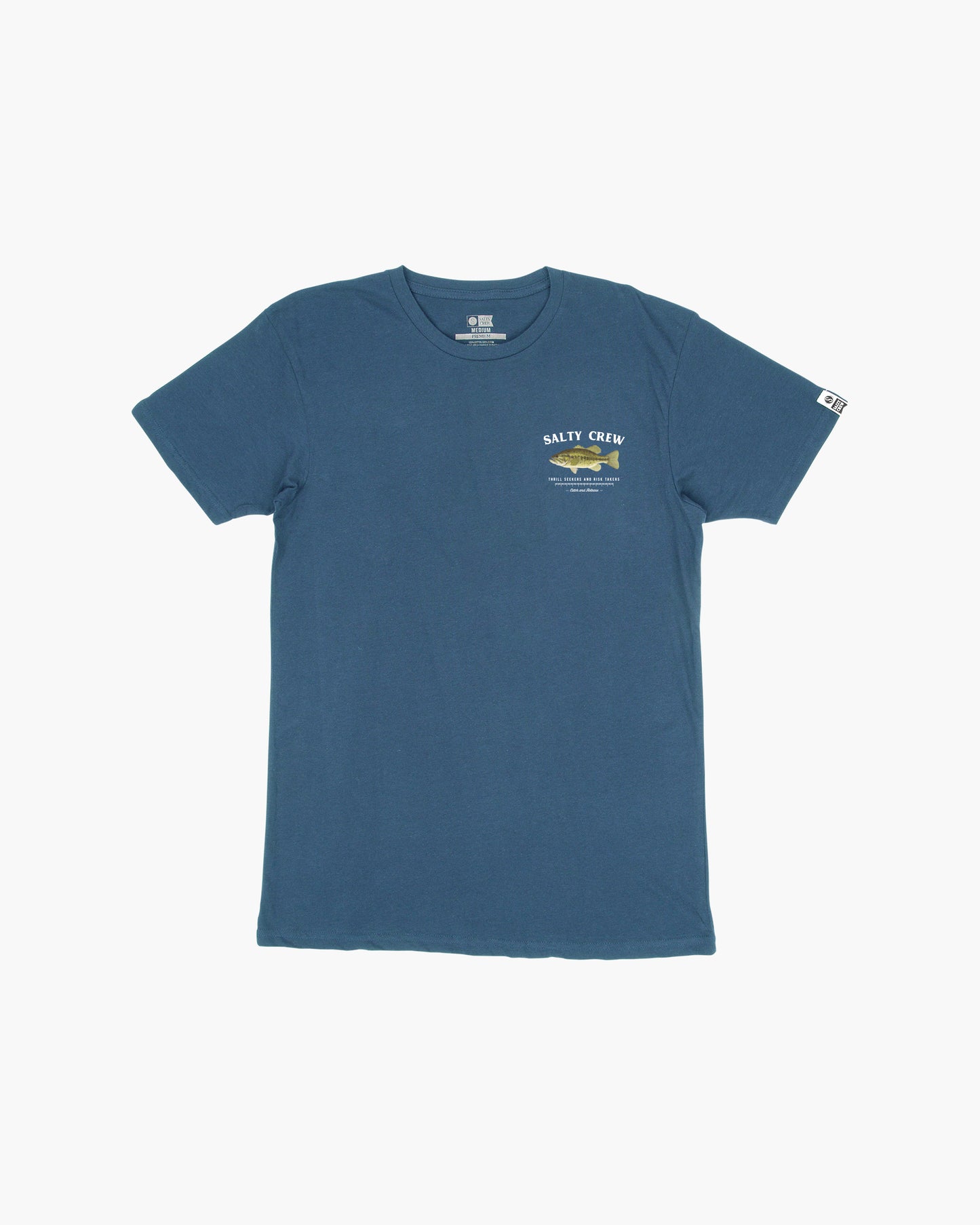 Off body front of Bigmouth Harbor Blue S/S Premium Tee