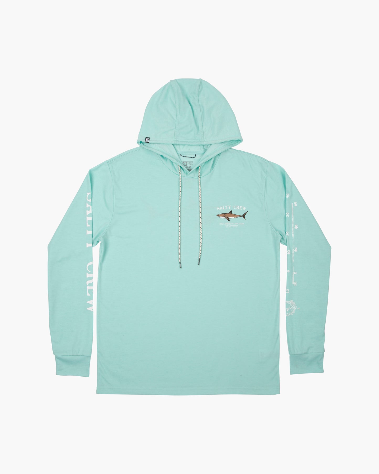 Off body front of Bruce Sea Foam Hood Tech Tee