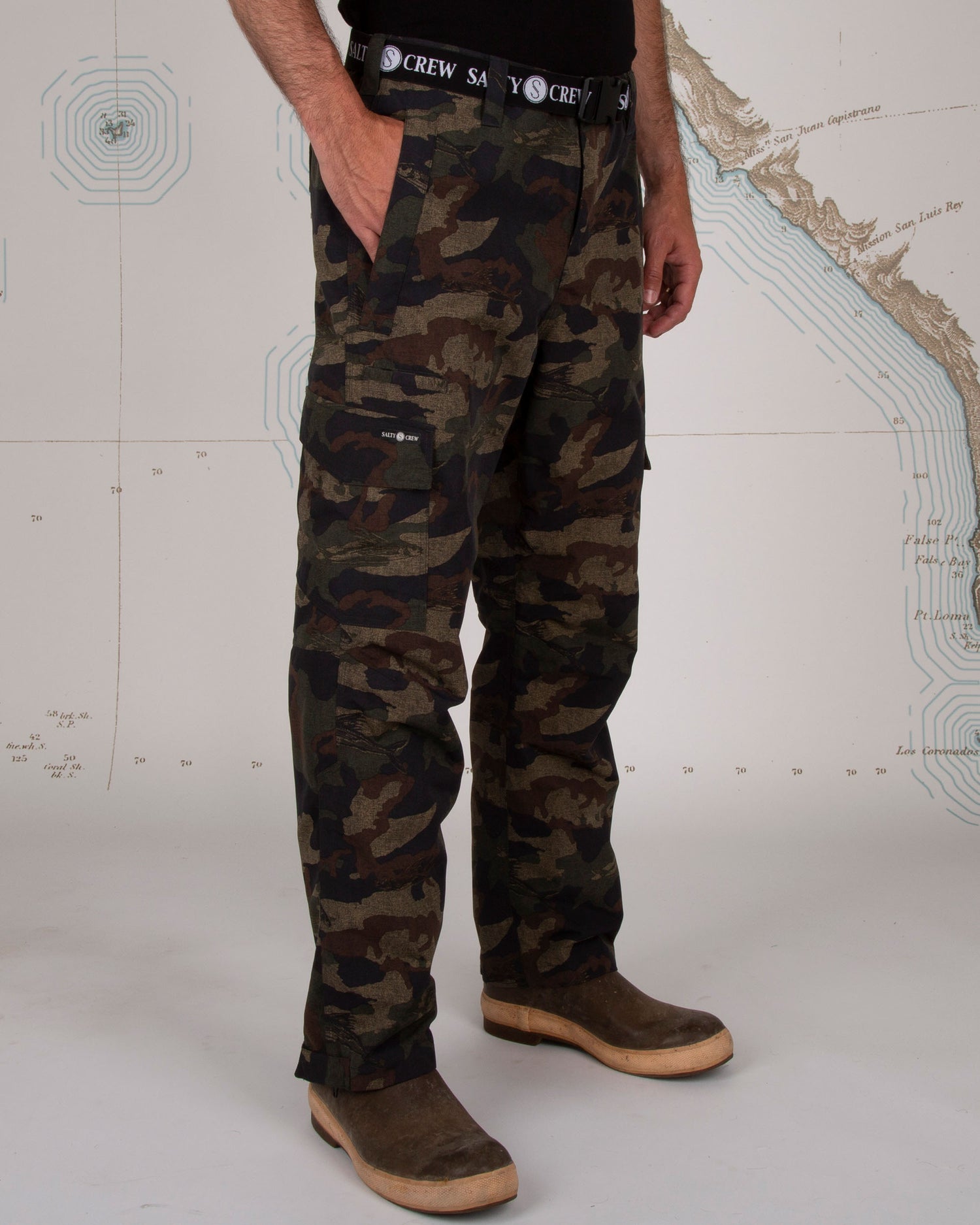 On body front angled of Pinnacle Camo Pant