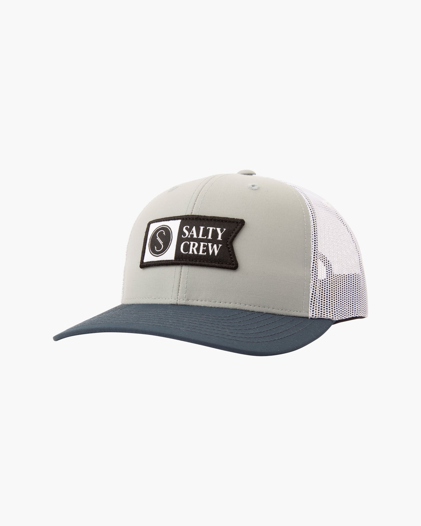 Front of Pinnacle 2 Sage/Indigo Retro Trucker