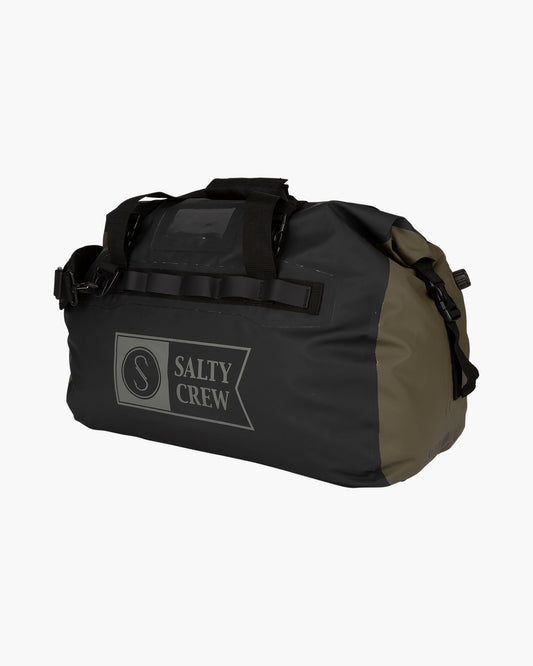 Side angle of VOYAGER DUFFLE black/military