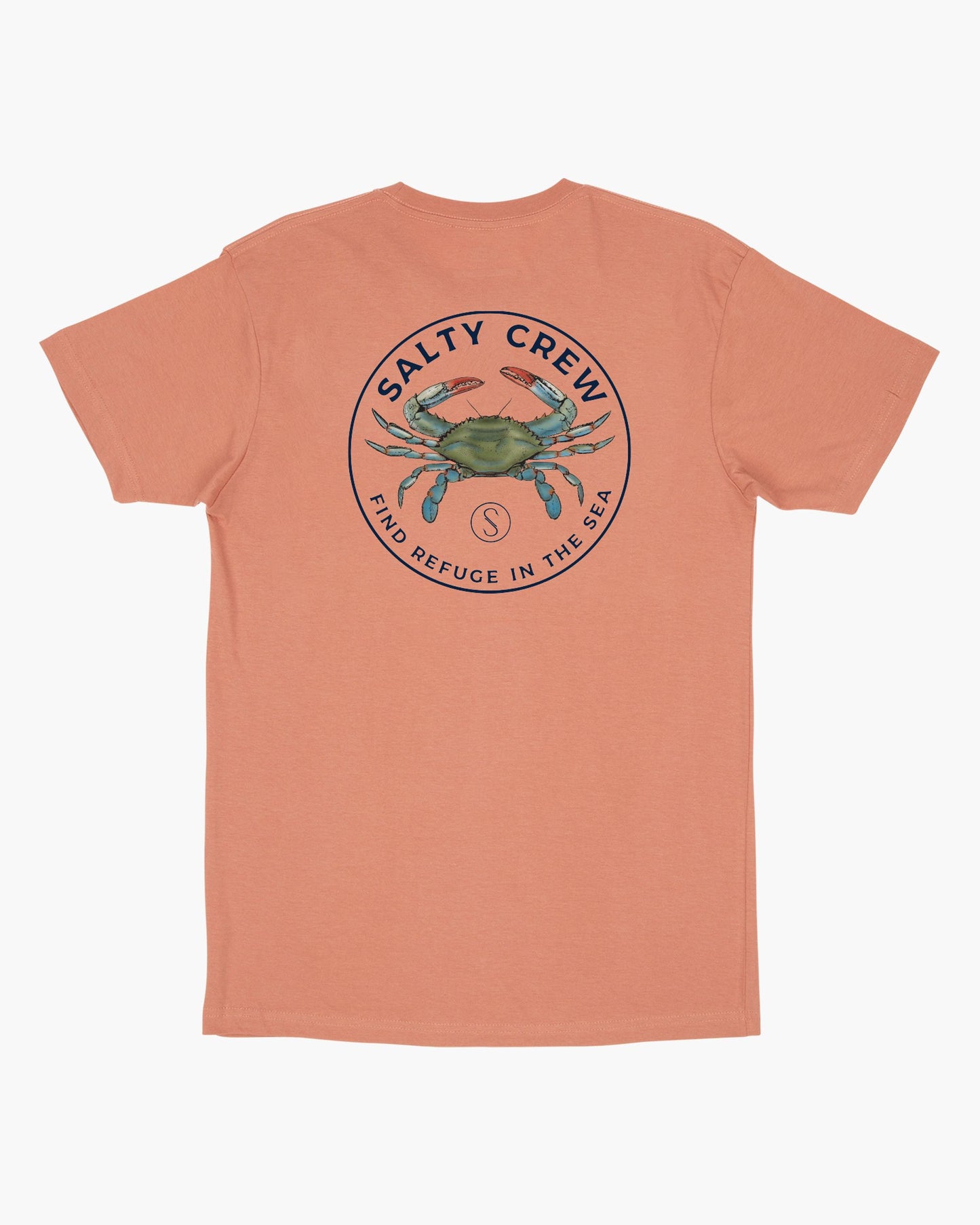 Off body back of Blue Crabber Coral S/S Premium Tee