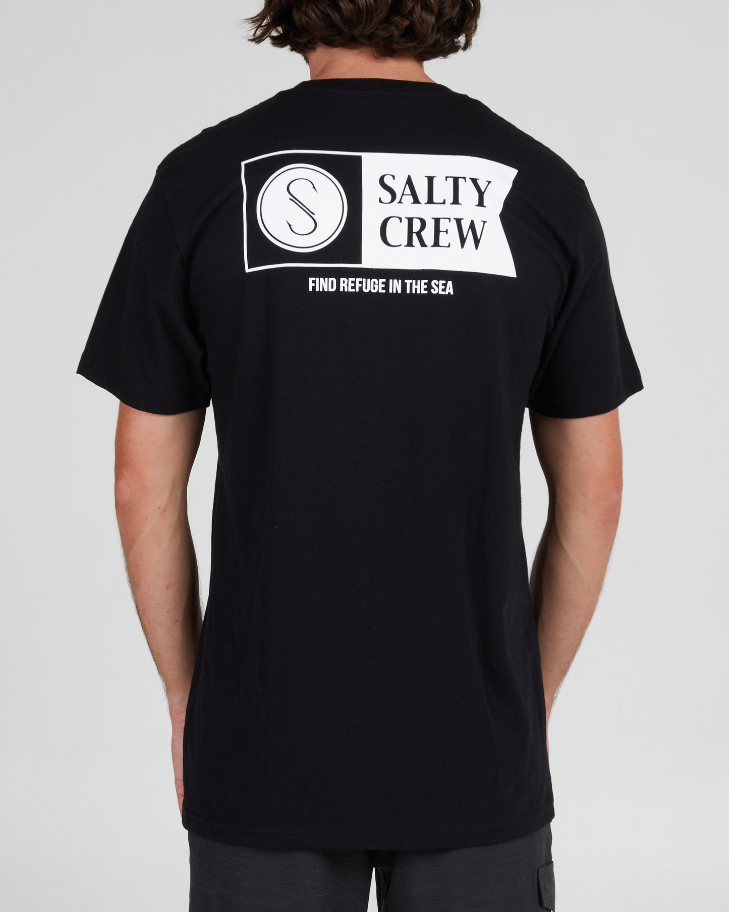 back view of Alpha Black S/S Standard Tee