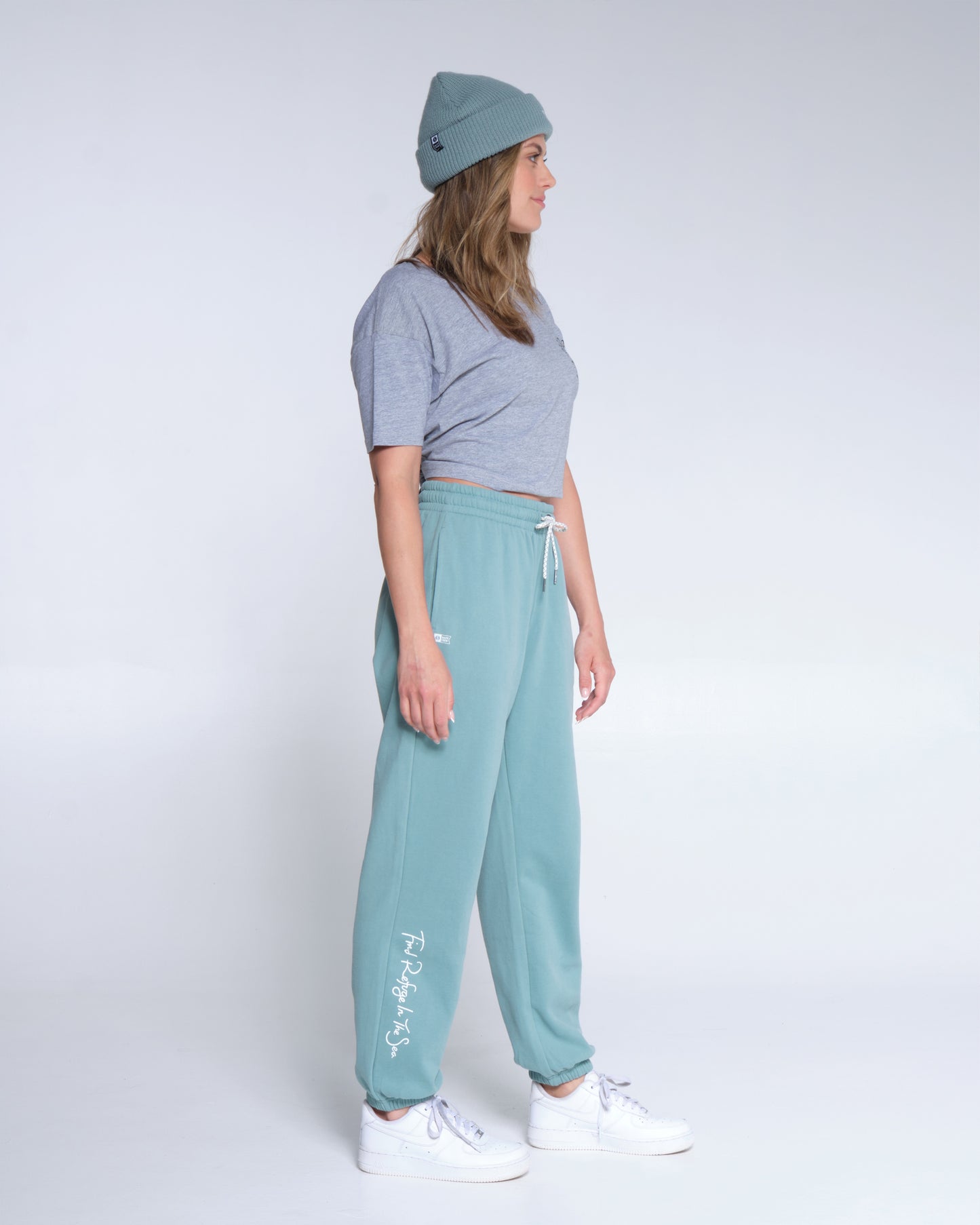 profile of Alpha Dusty Turq Sweatpant