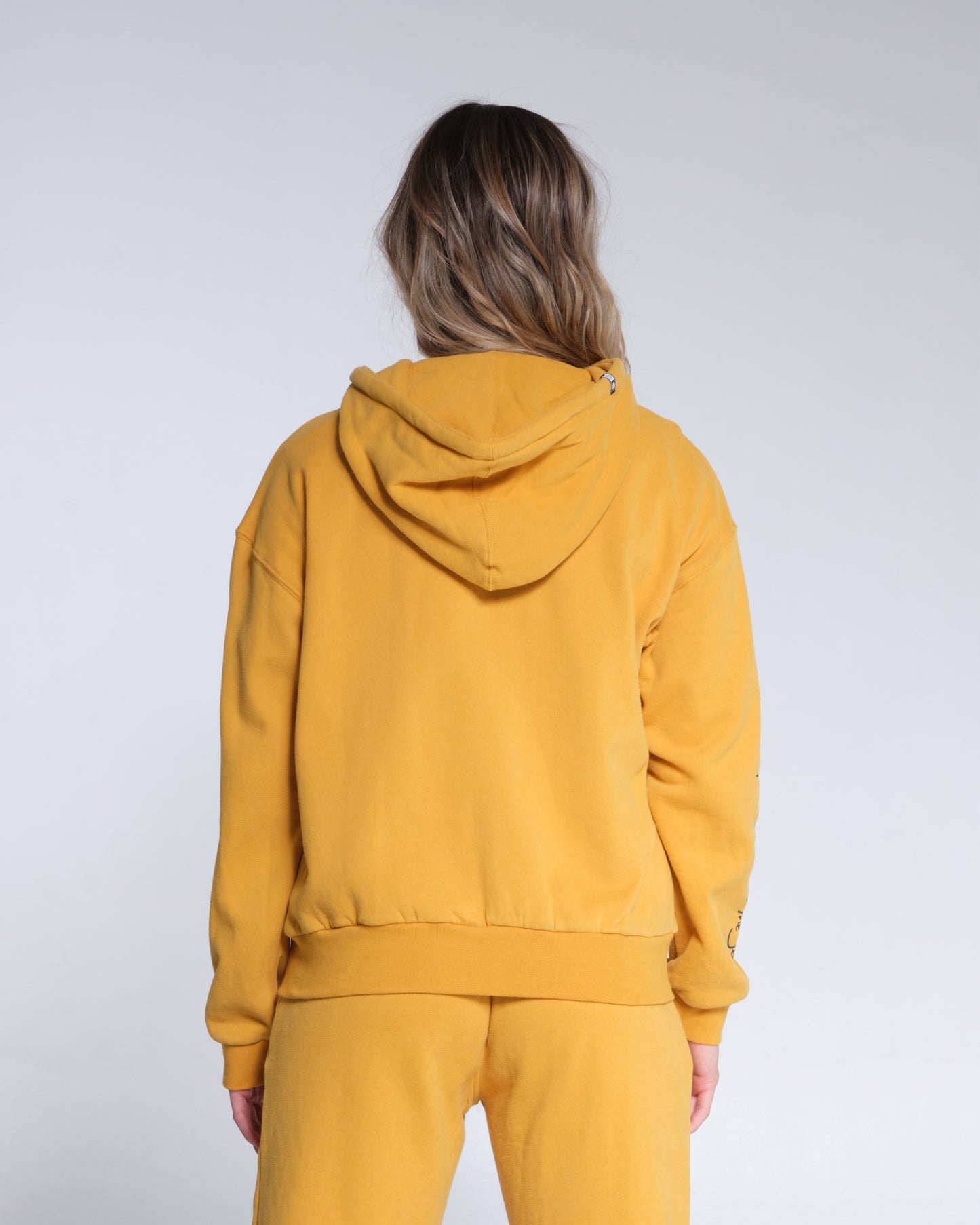 back view of Alpha Ochre Zip Hoody