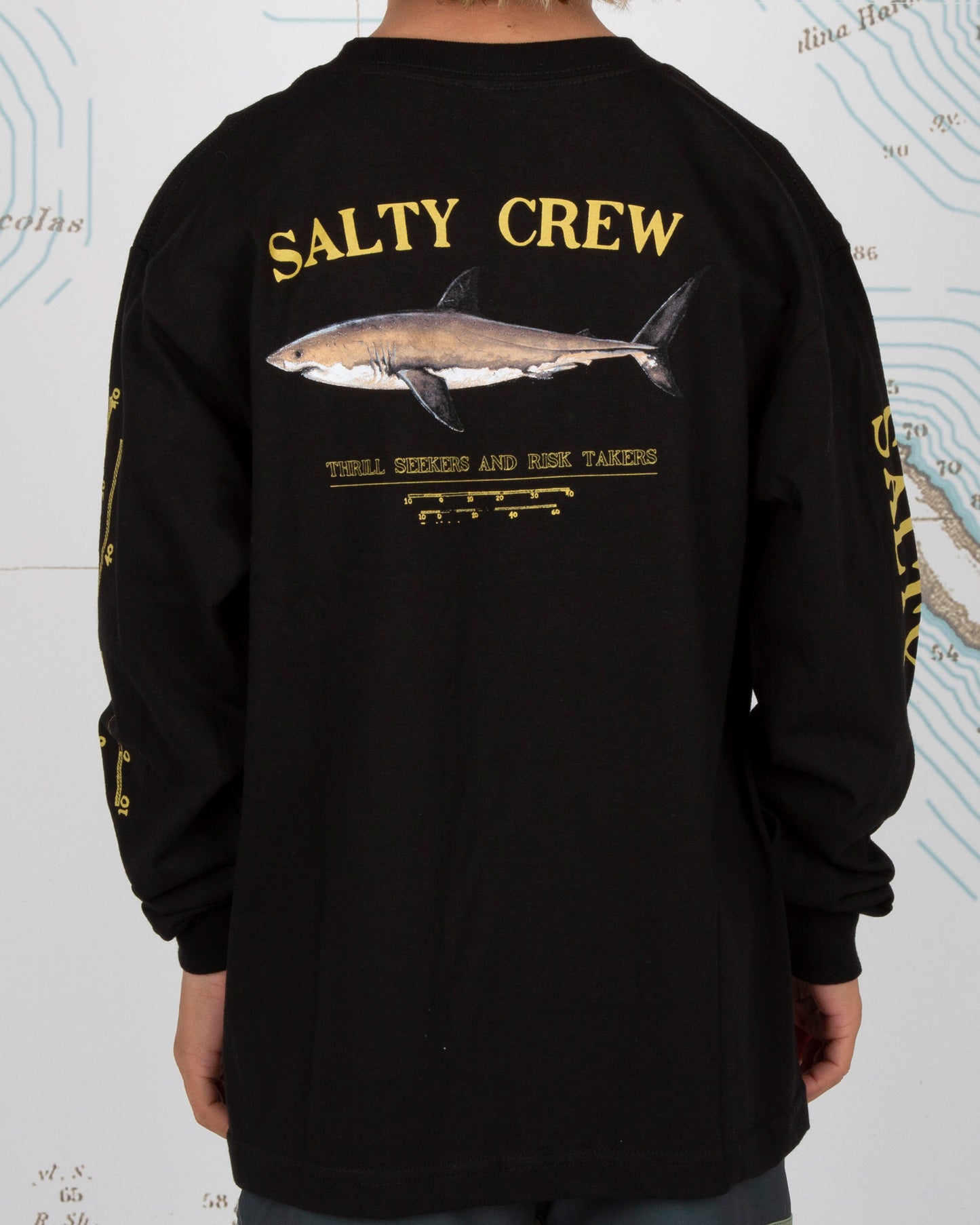 back graphic of Bruce Boys Black L/S Tee