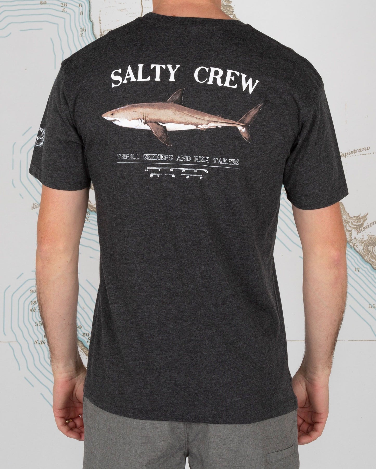 On body back of Bruce Charcoal Heather S/S Premium Tee
