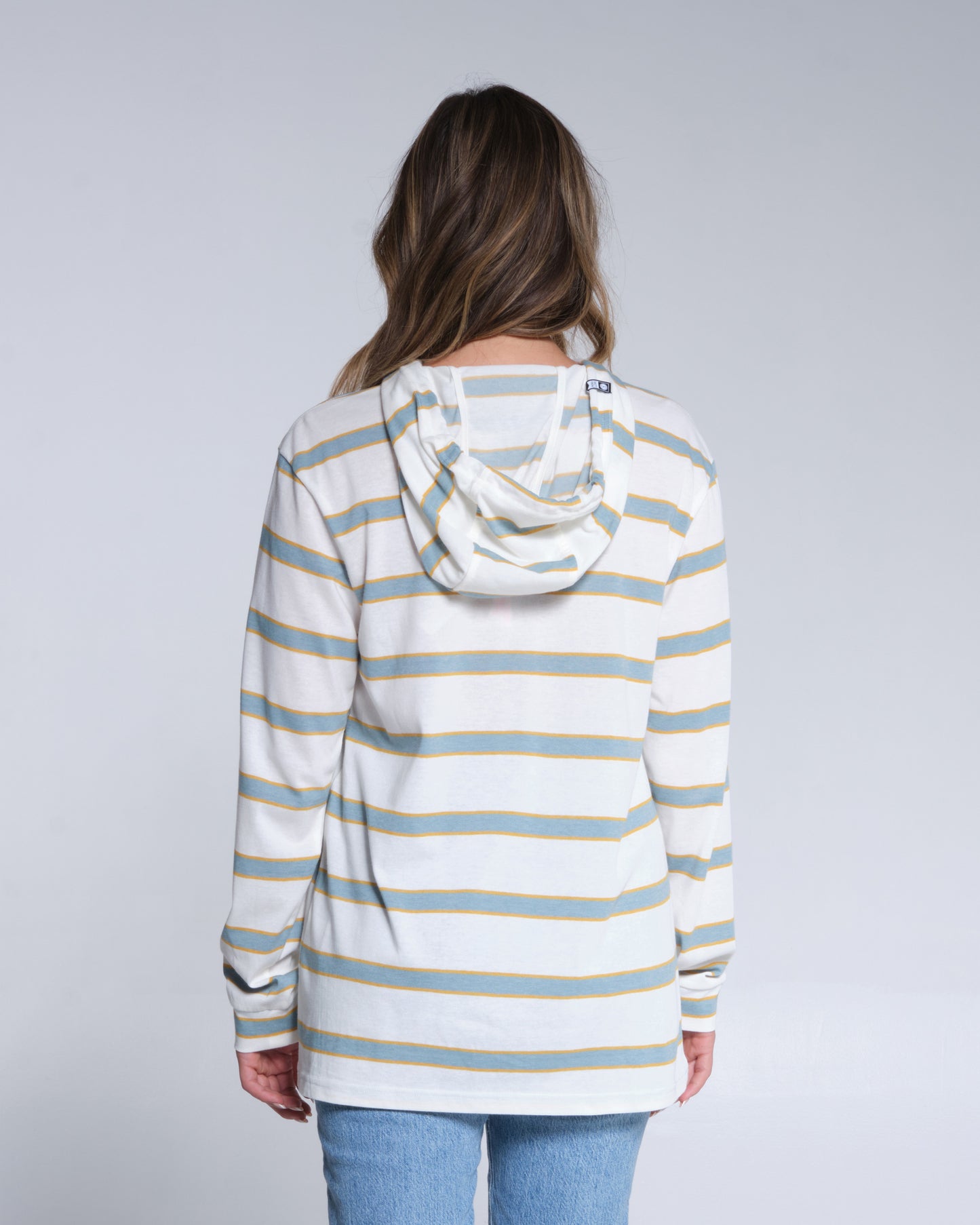 back view of Leeward Dusty Turq Mid Weight Hoody