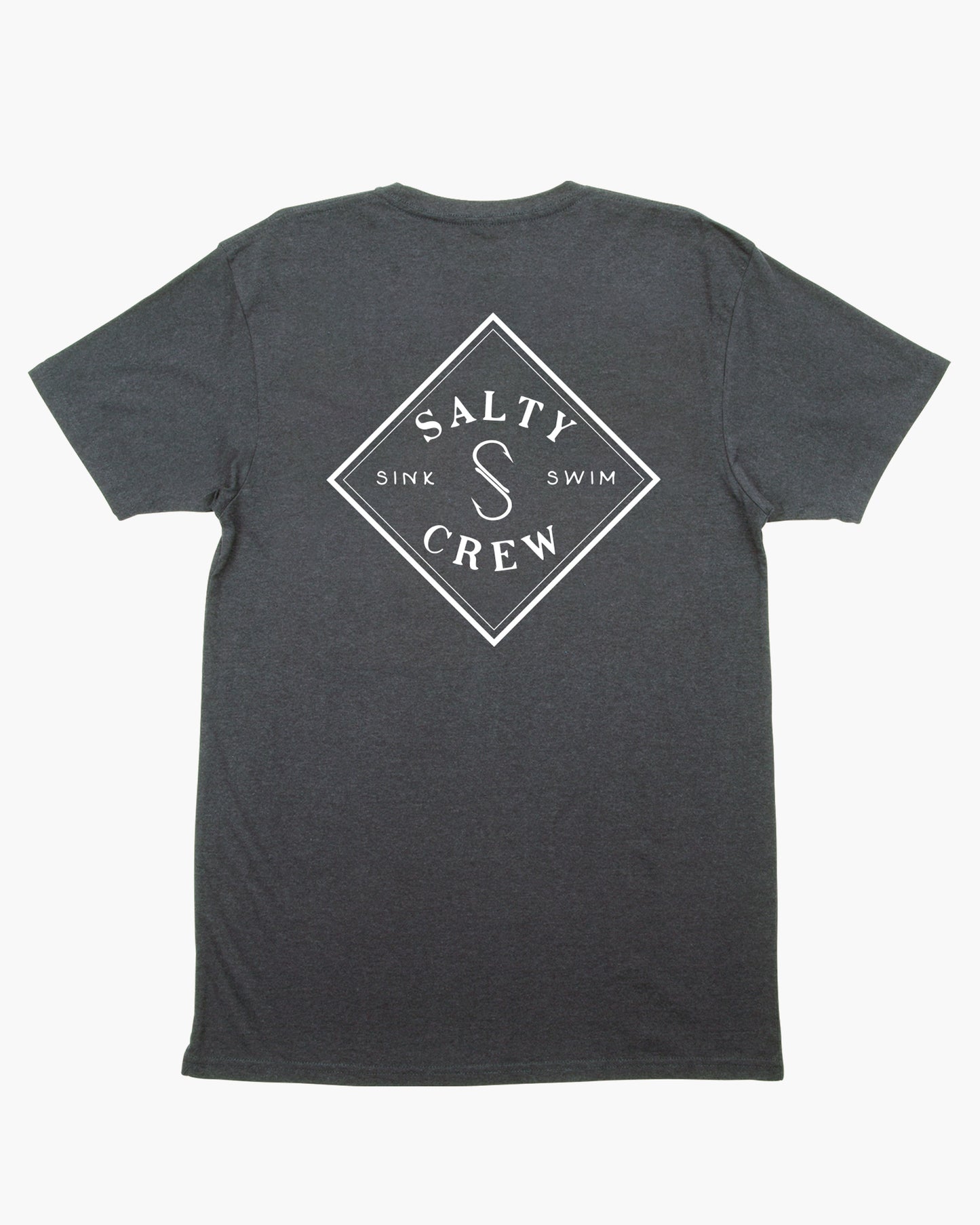 back view of Tippet Charcoal Heather S/S Premium Tee