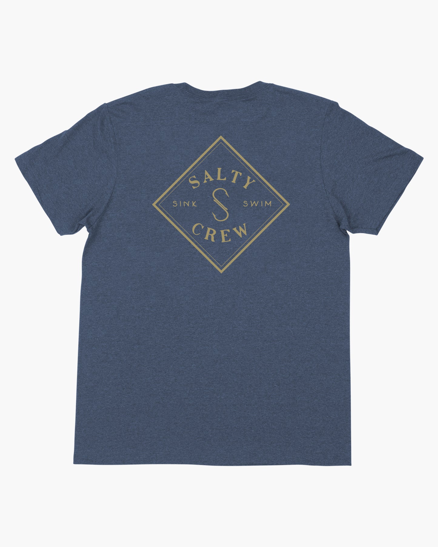 back view of Tippet Navy Heather S/S Premium Tee