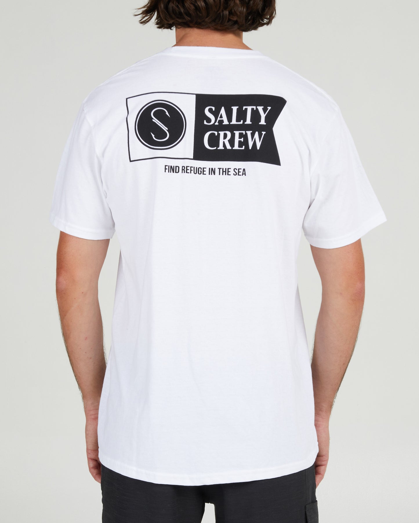 back view of Alpha White S/S Standard Tee