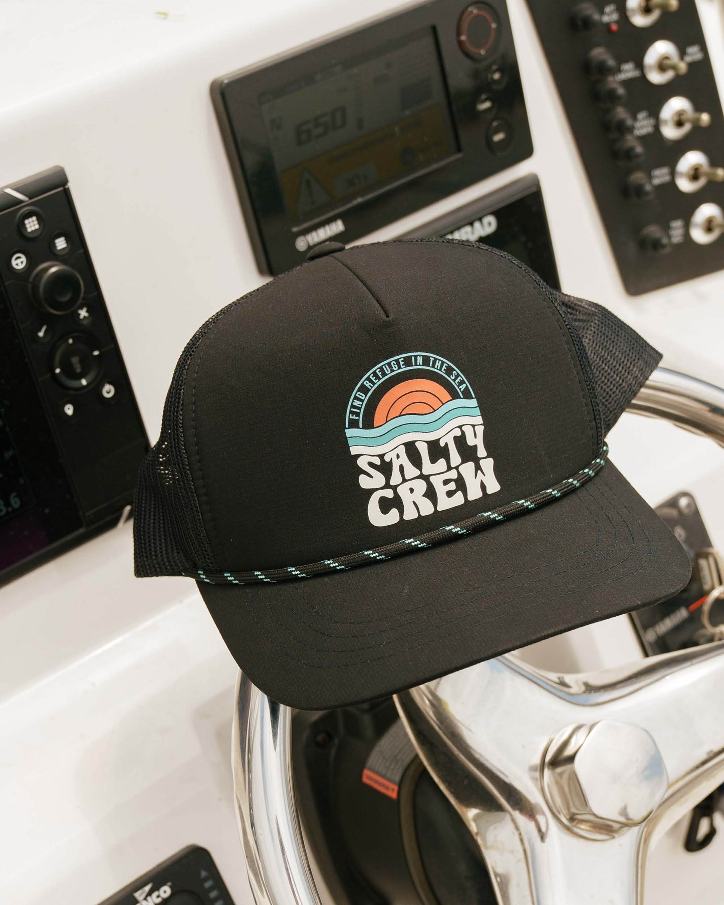 Lifestyle photo of the Sundown Trucker - Black. 
