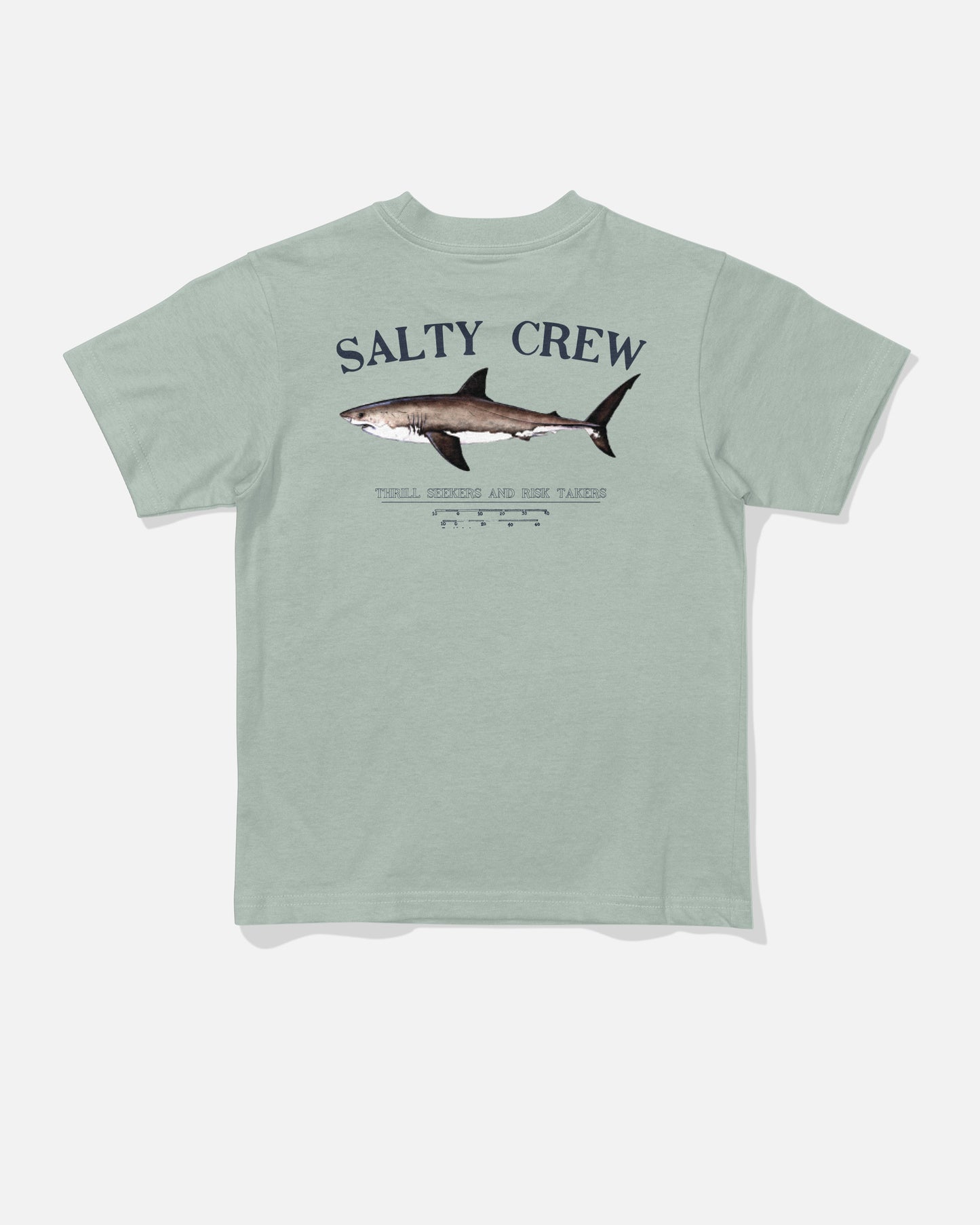 Back view of the Bruce Toddler Tee - Aqua Grey. 