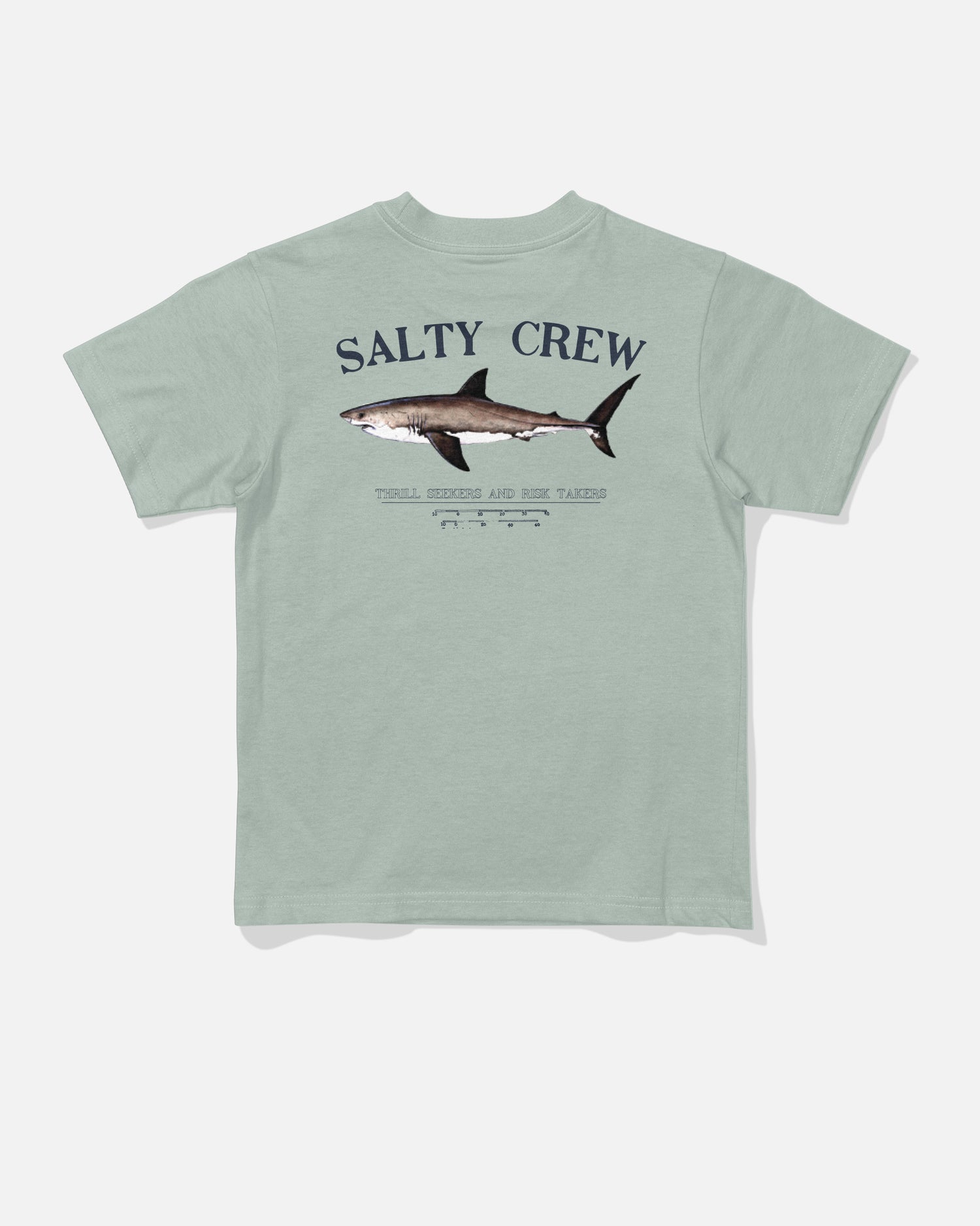 Back view of the Bruce Toddler Tee - Aqua Grey. 