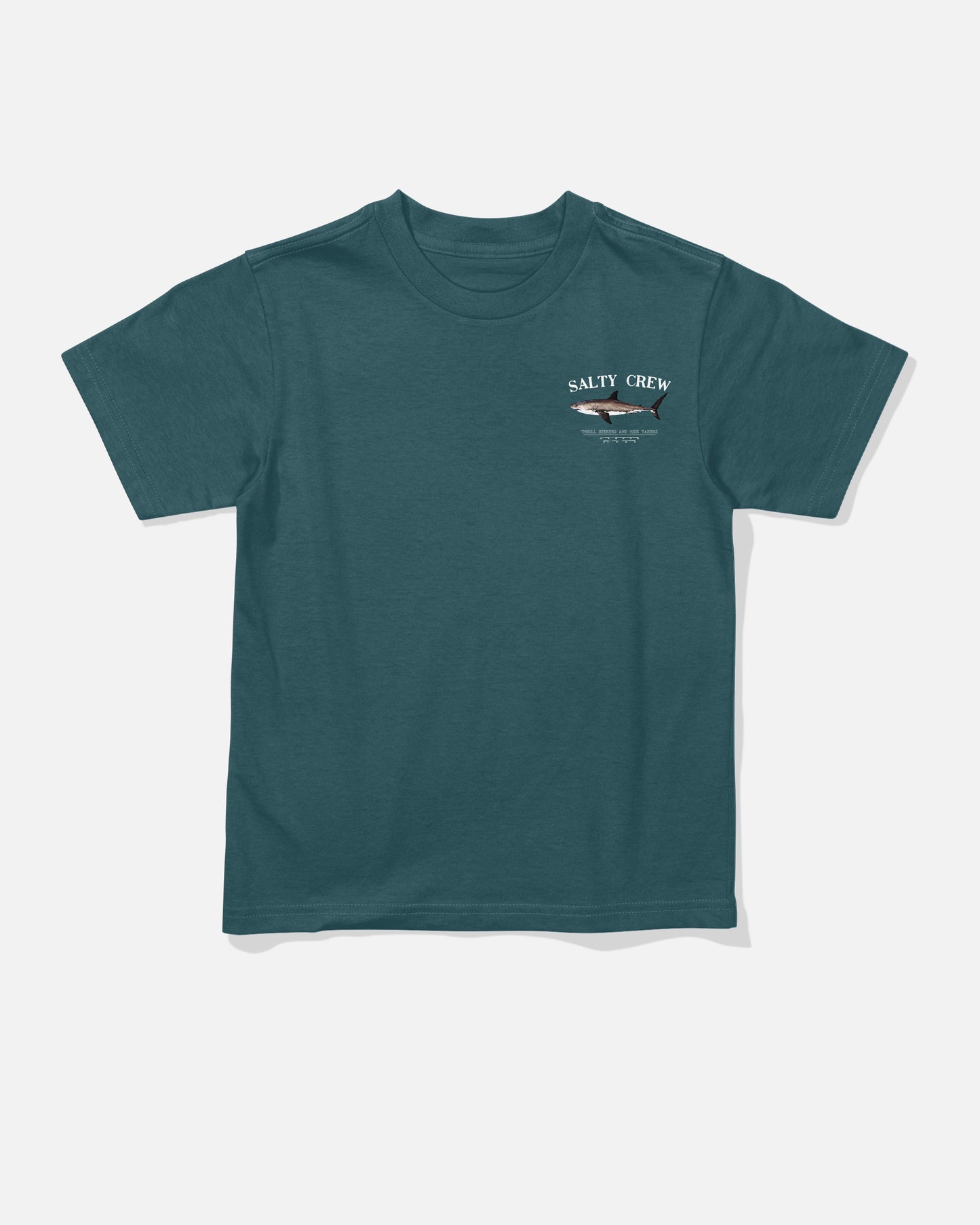 Front view of the Bruce Toddler Tee - Atlantic Blue. 