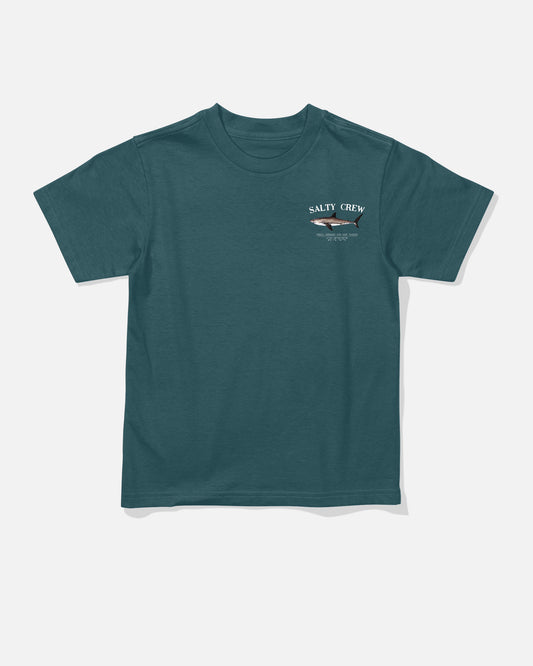 Front view of the Bruce Toddler Tee - Atlantic Blue. 