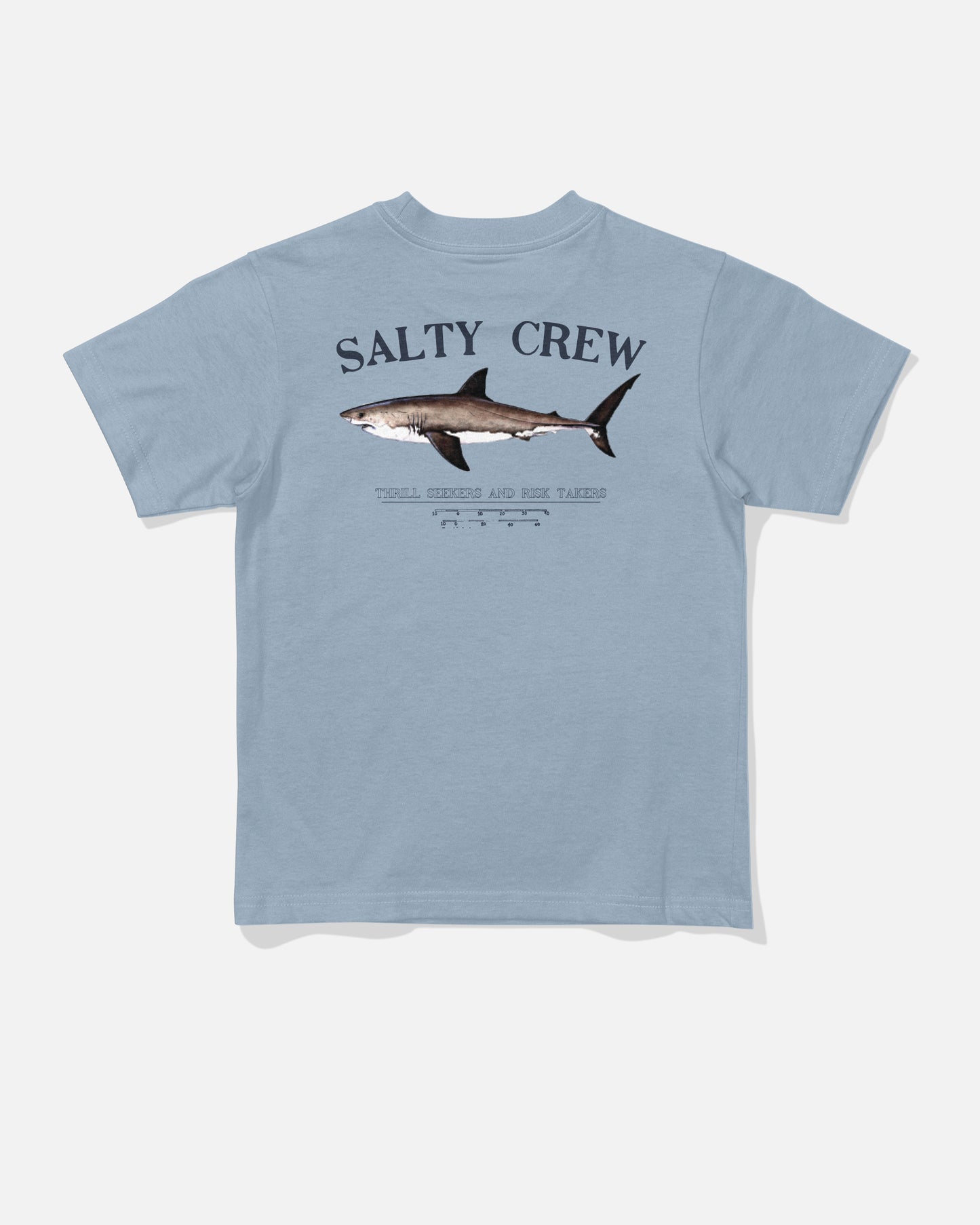 Back view of the Bruce Toddler Tee - Blue Fog. 