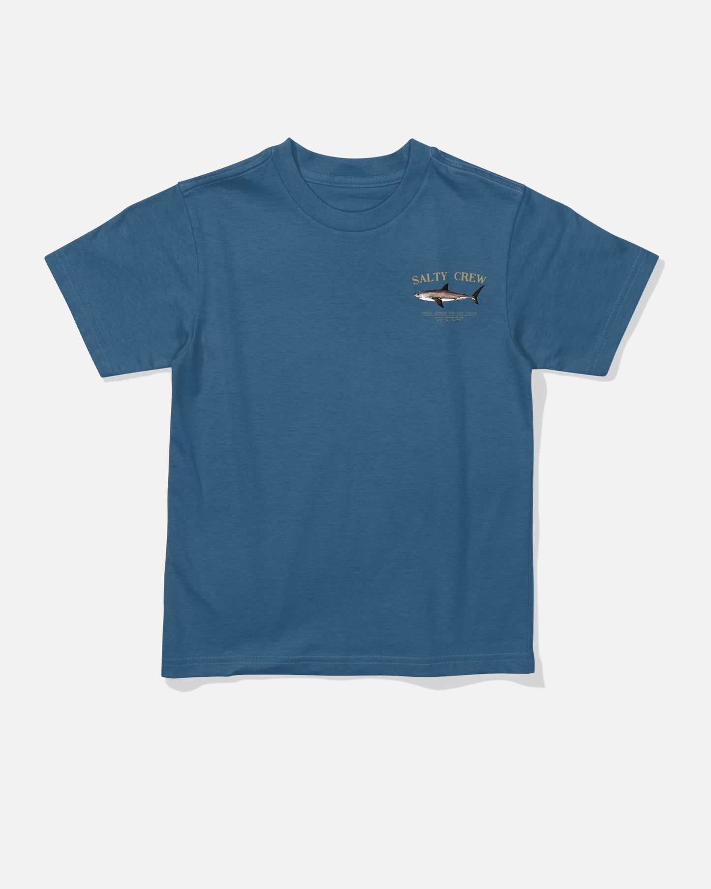 Front view of the Bruce Toddler Tee - Cast Blue. 