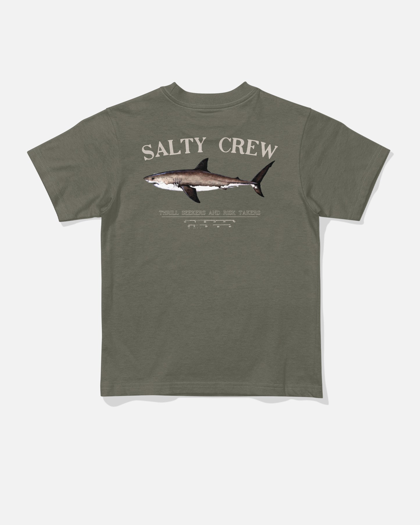 Back view of the Bruce Toddler Tee - Dusty Olive. 