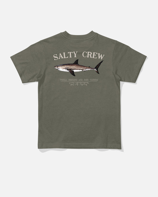 Back view of the Bruce Toddler Tee - Dusty Olive. 