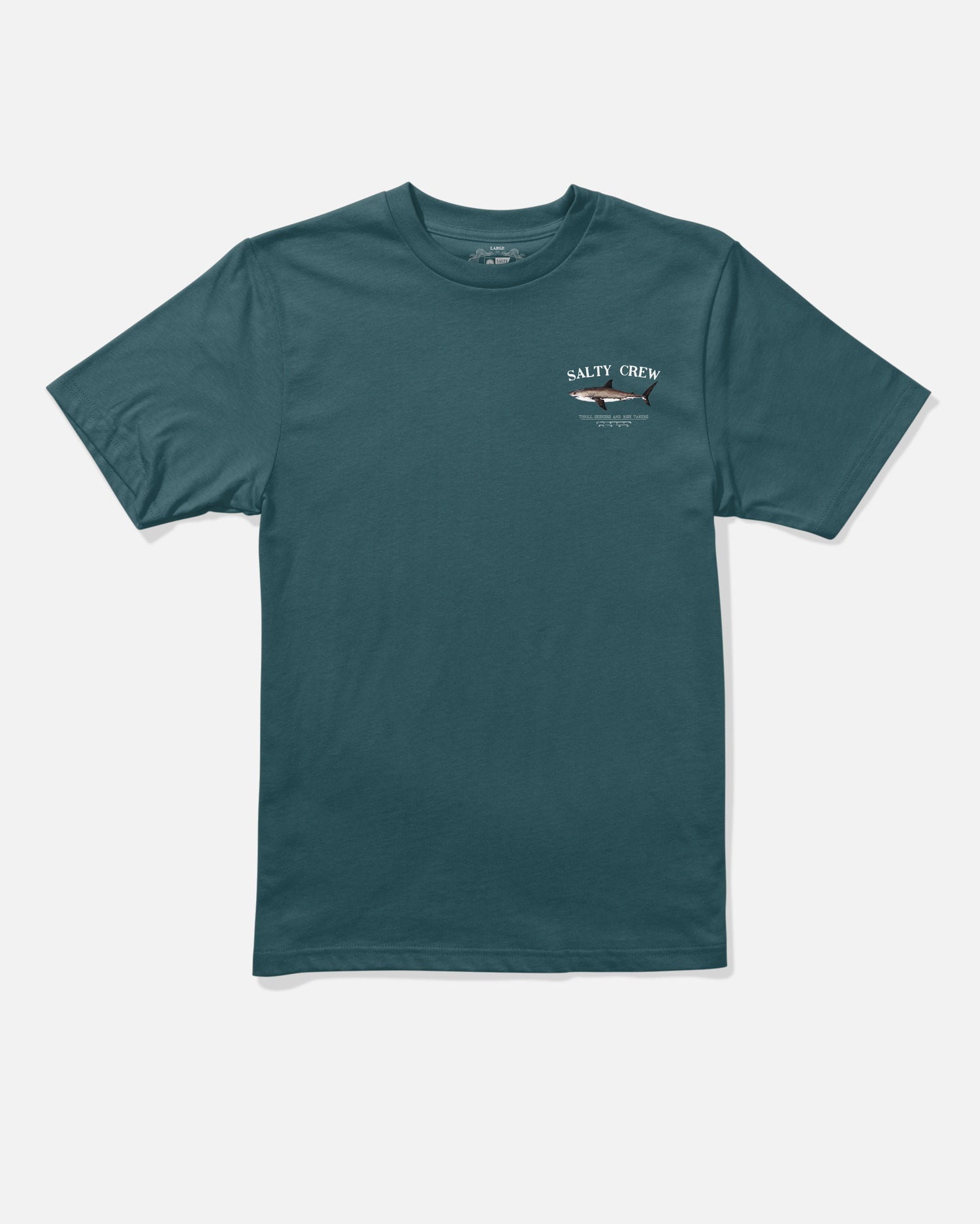 Front view of the Bruce Boys Tee - Atlantic Blue. 