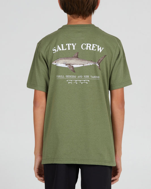 back view of Bruce Boys Sage Green S/S Tee