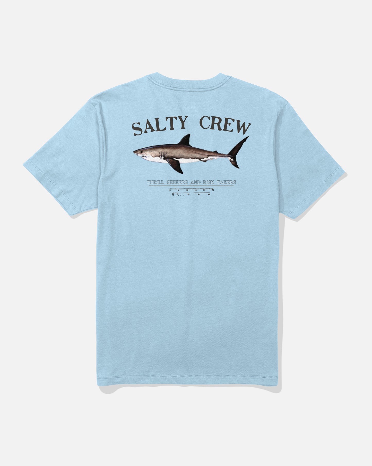 Back view of the Bruce Tee - Clear Sky. 