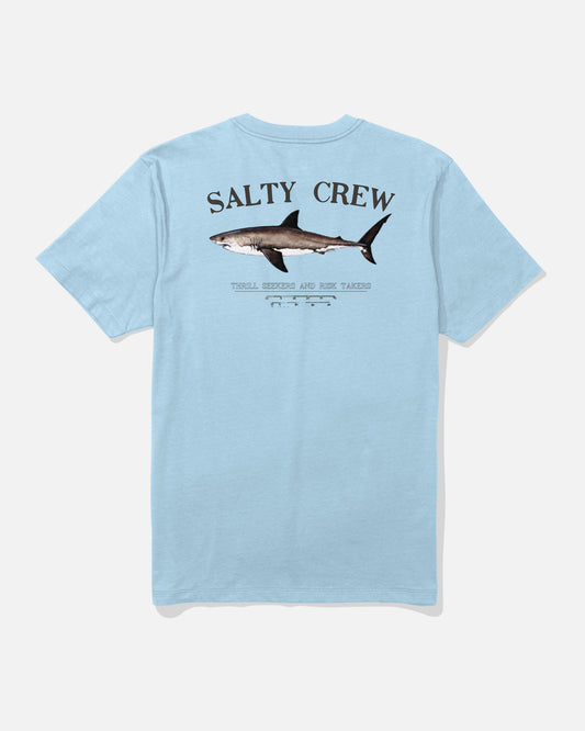 Back view of the Bruce Tee - Clear Sky. 