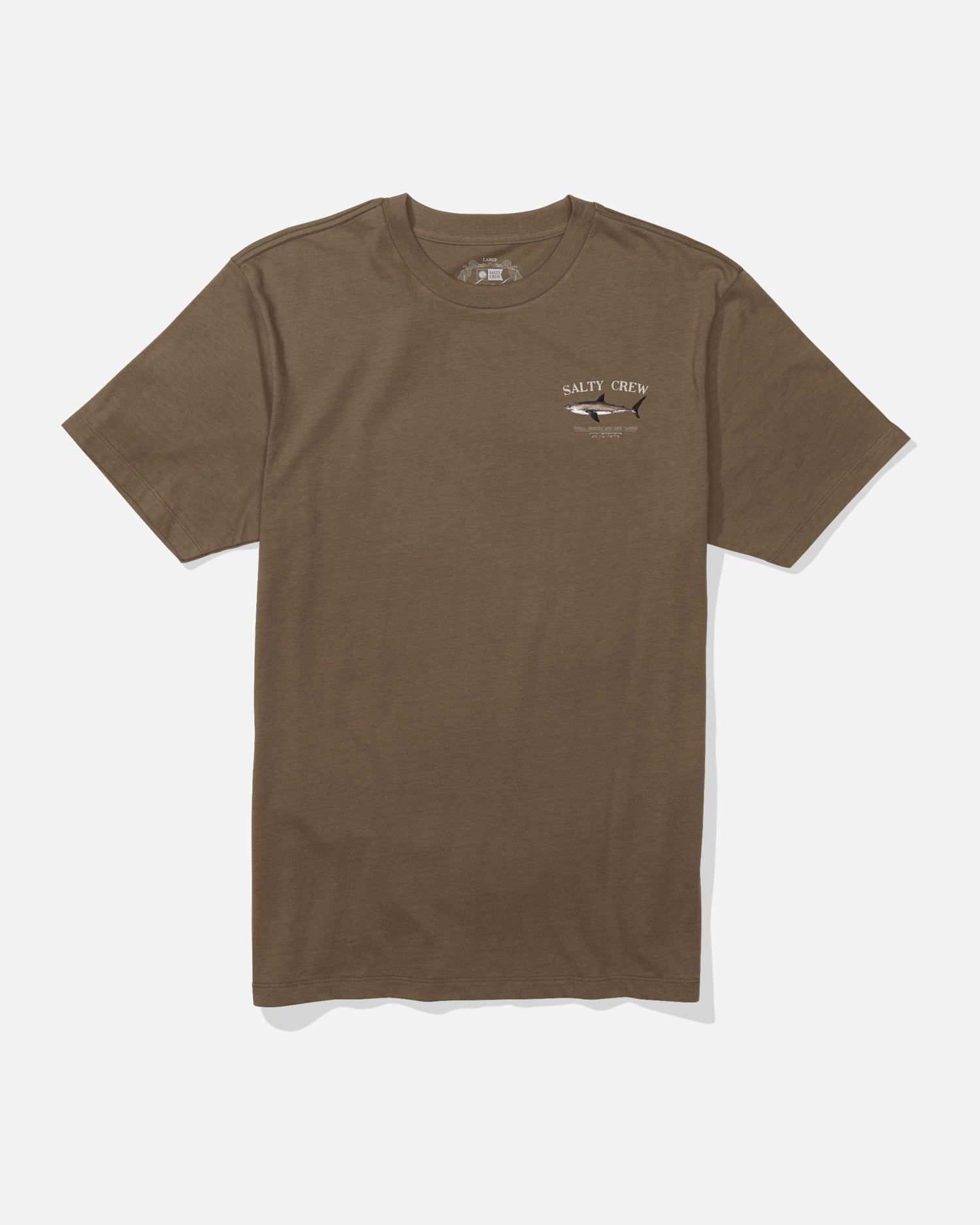 Front view of the Bruce Crew Tee - Sepia. 