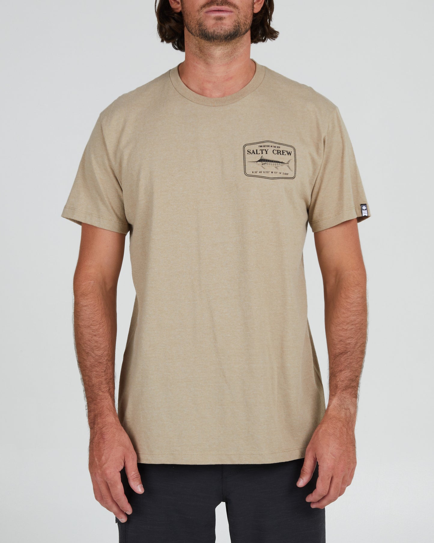 front view of Stealth Khaki Heather S/S Standard Tee