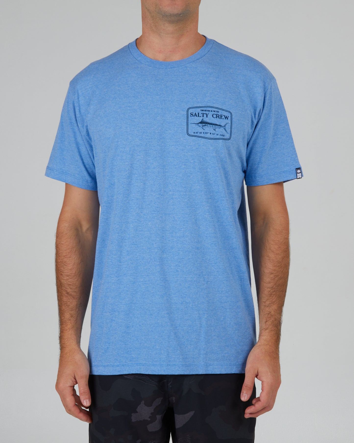 front view of Stealth Light Blue Heather S/S Standard Tee