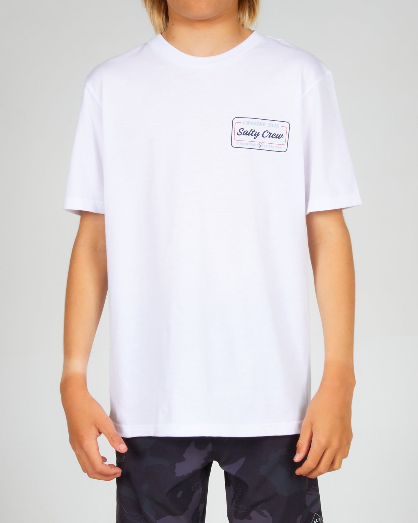 front view of Marina Boys White S/S Tee