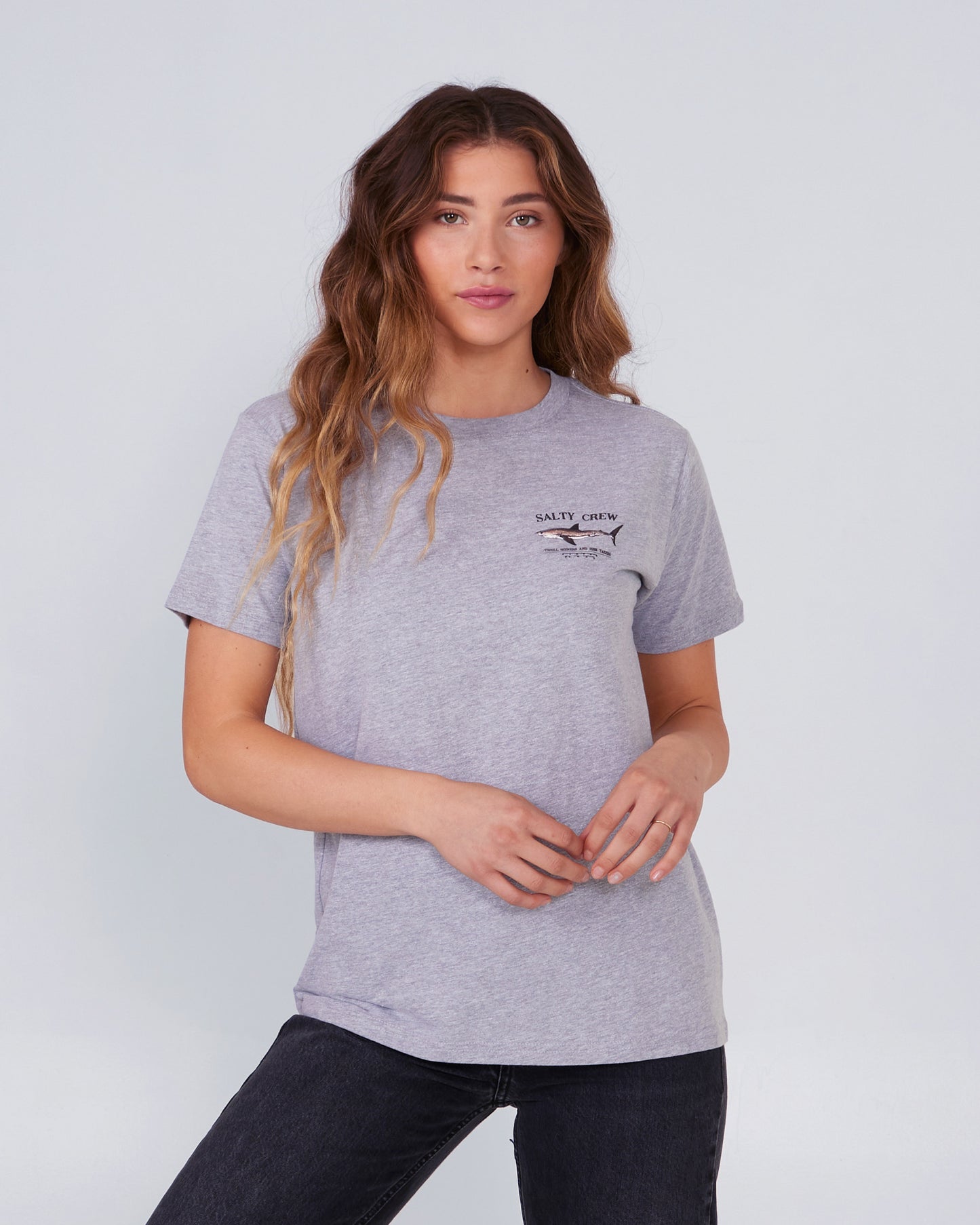 front view of Bruce Athletic Heather Boyfriend Tee