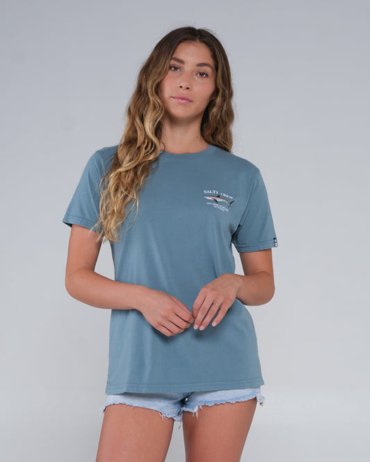 front view of Bruce Atlantic Green Boyfriend Tee