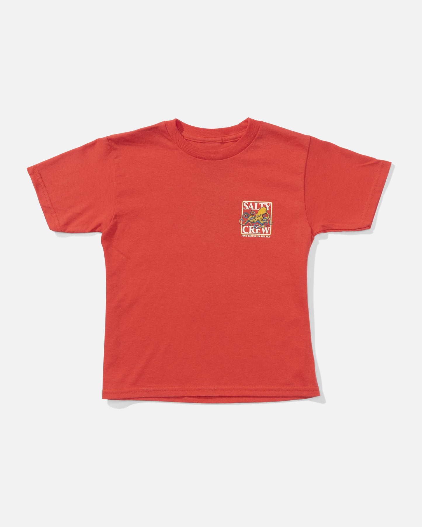 back view of Ink Slinger Toddler Tee - Coral