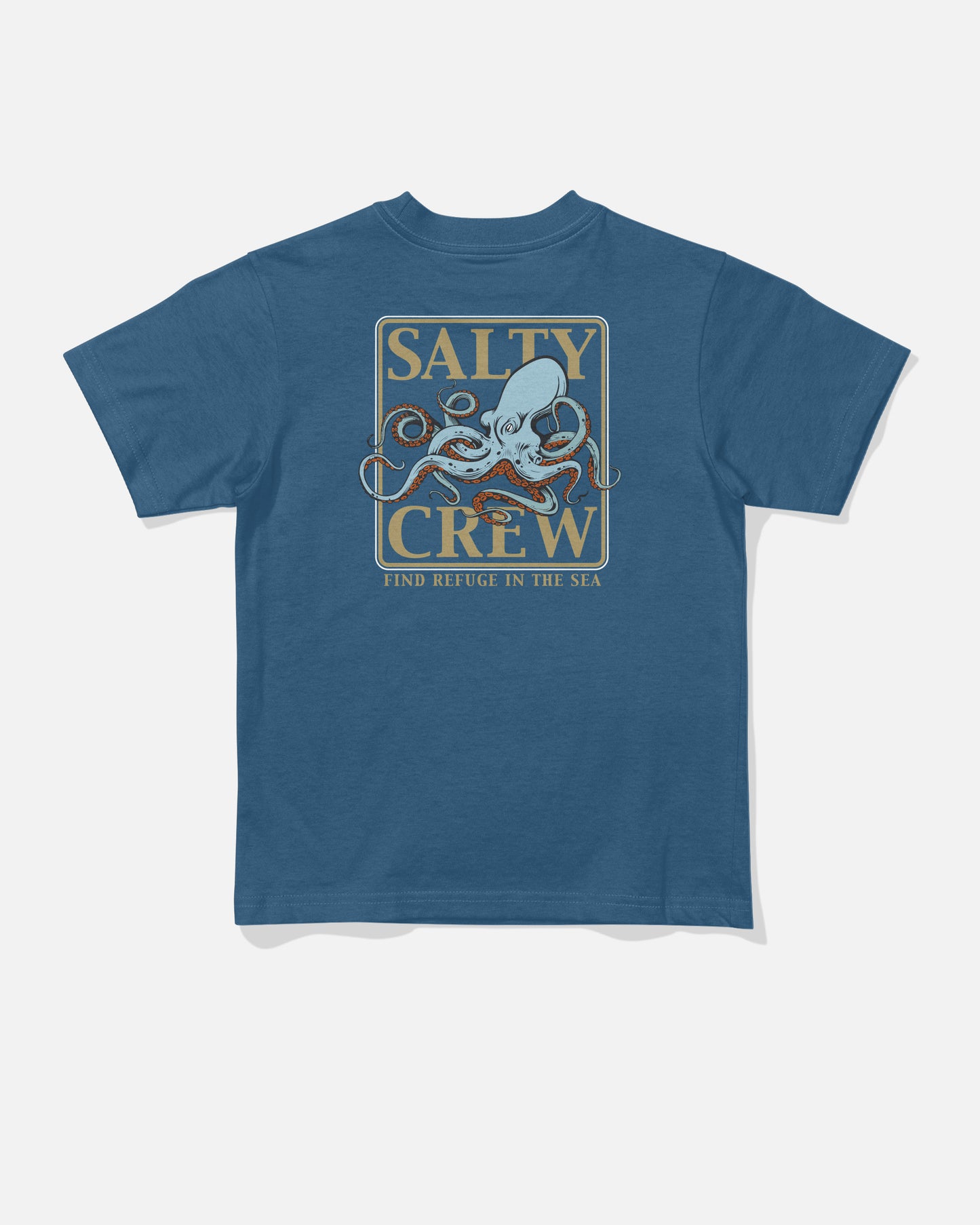 Back view of the Ink Slinger Toddler Tee - Cast Blue. 