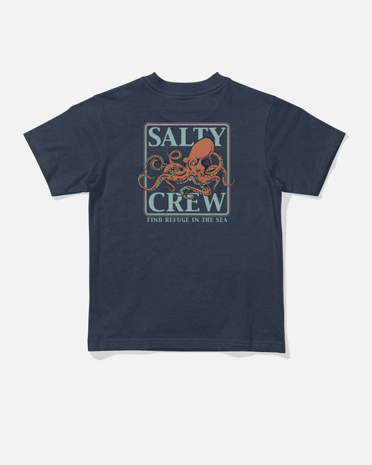 Back view of the Ink Slinger Toddler Tee - Navy. 