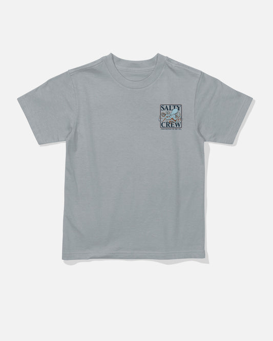 Front view of the Ink Slinger Toddler Tee - Quarry. 