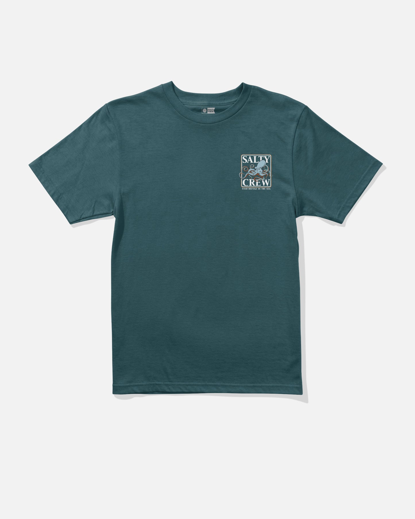 Back view of the Ink Slinger Boys Tee - Atlantic Blue. 