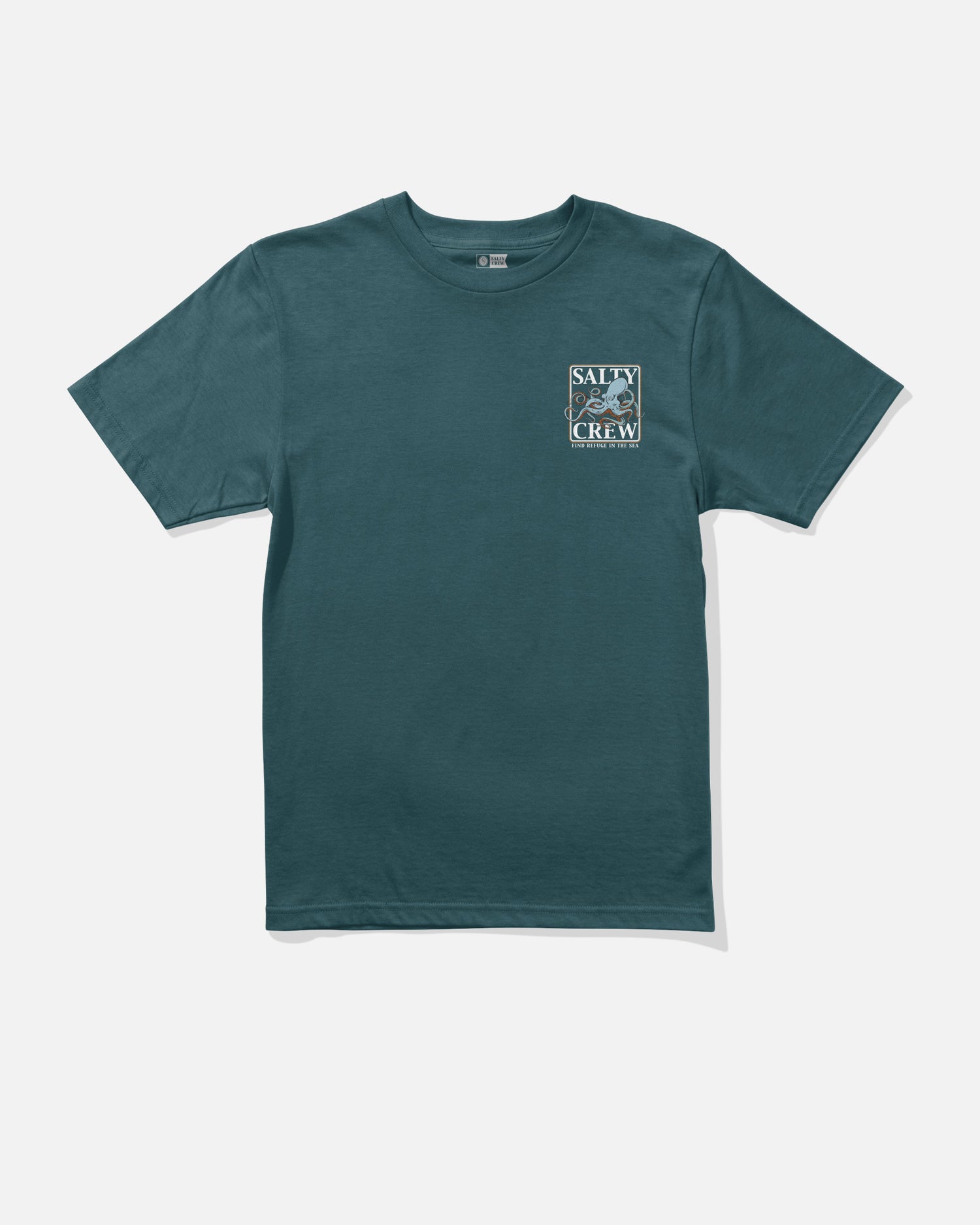 Back view of the Ink Slinger Boys Tee - Atlantic Blue. 