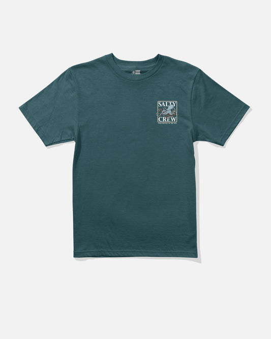 Back view of the Ink Slinger Boys Tee - Atlantic Blue. 