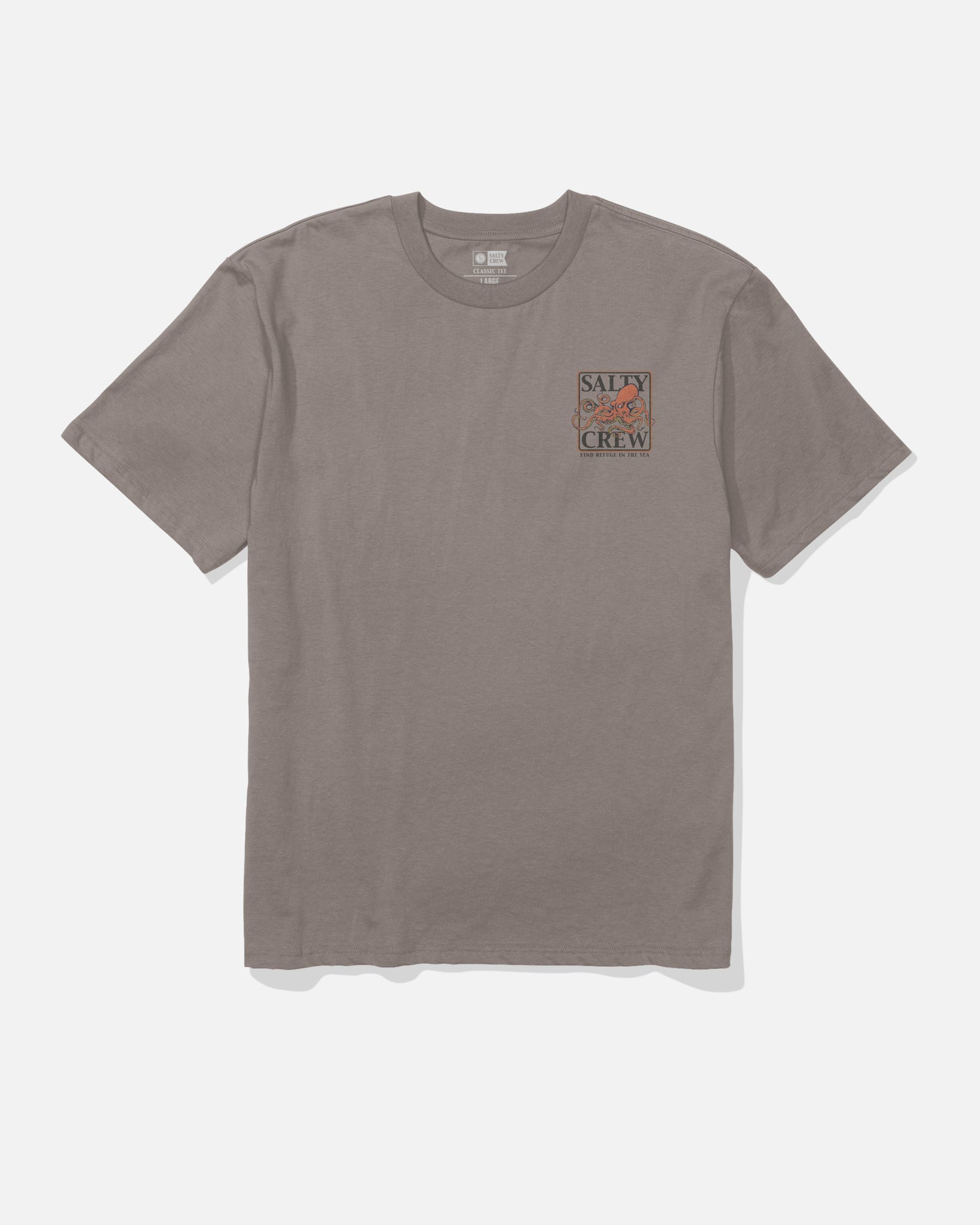 Front view of the Ink Slinger Original Tee - Cinder. 