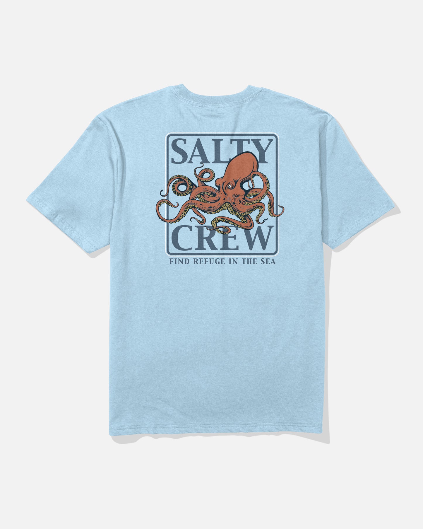 Back view of the Ink Slinger Classic Tee - Clear Sky. 