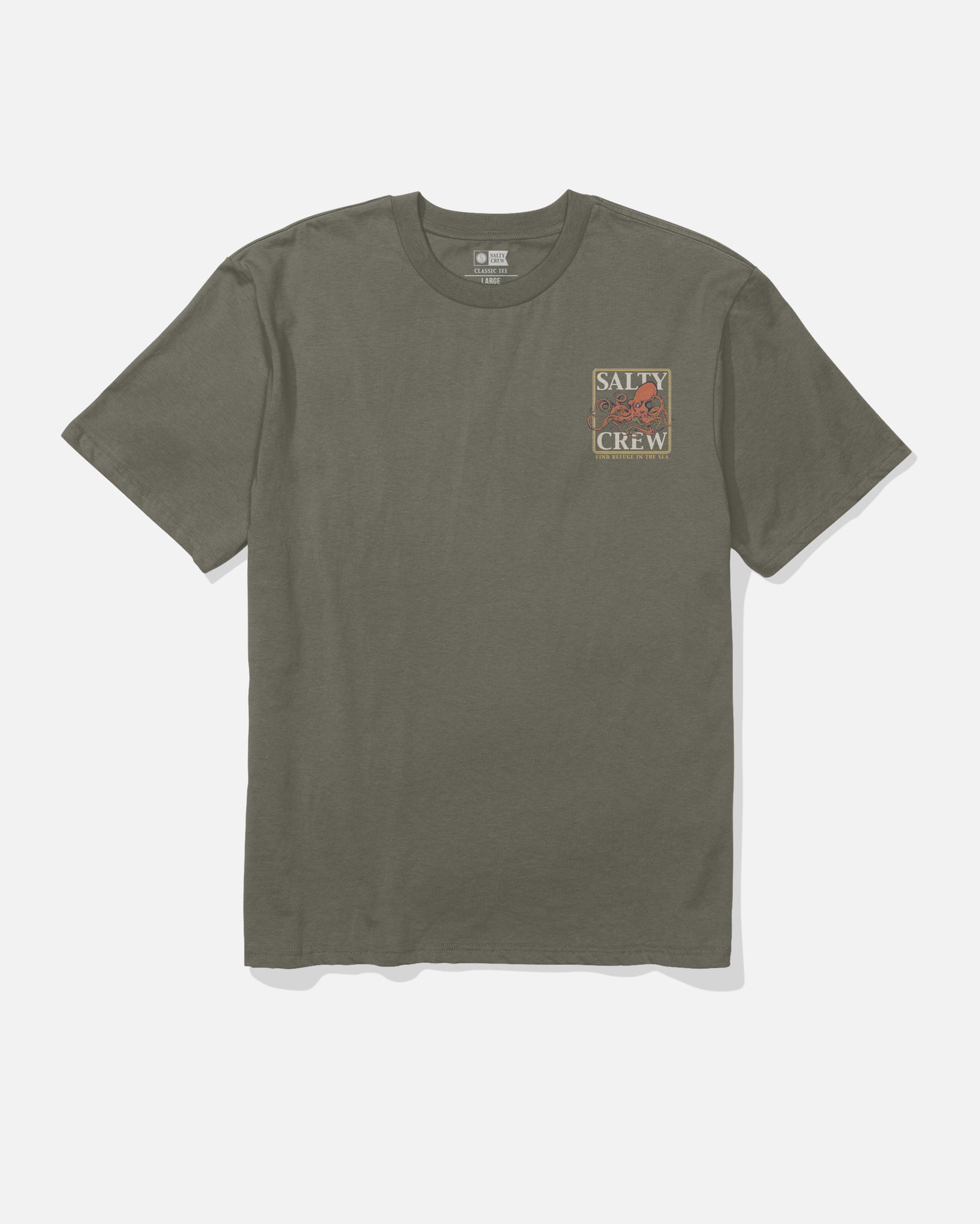 front view of Ink Slinger Classic Tee - Dusty Olive