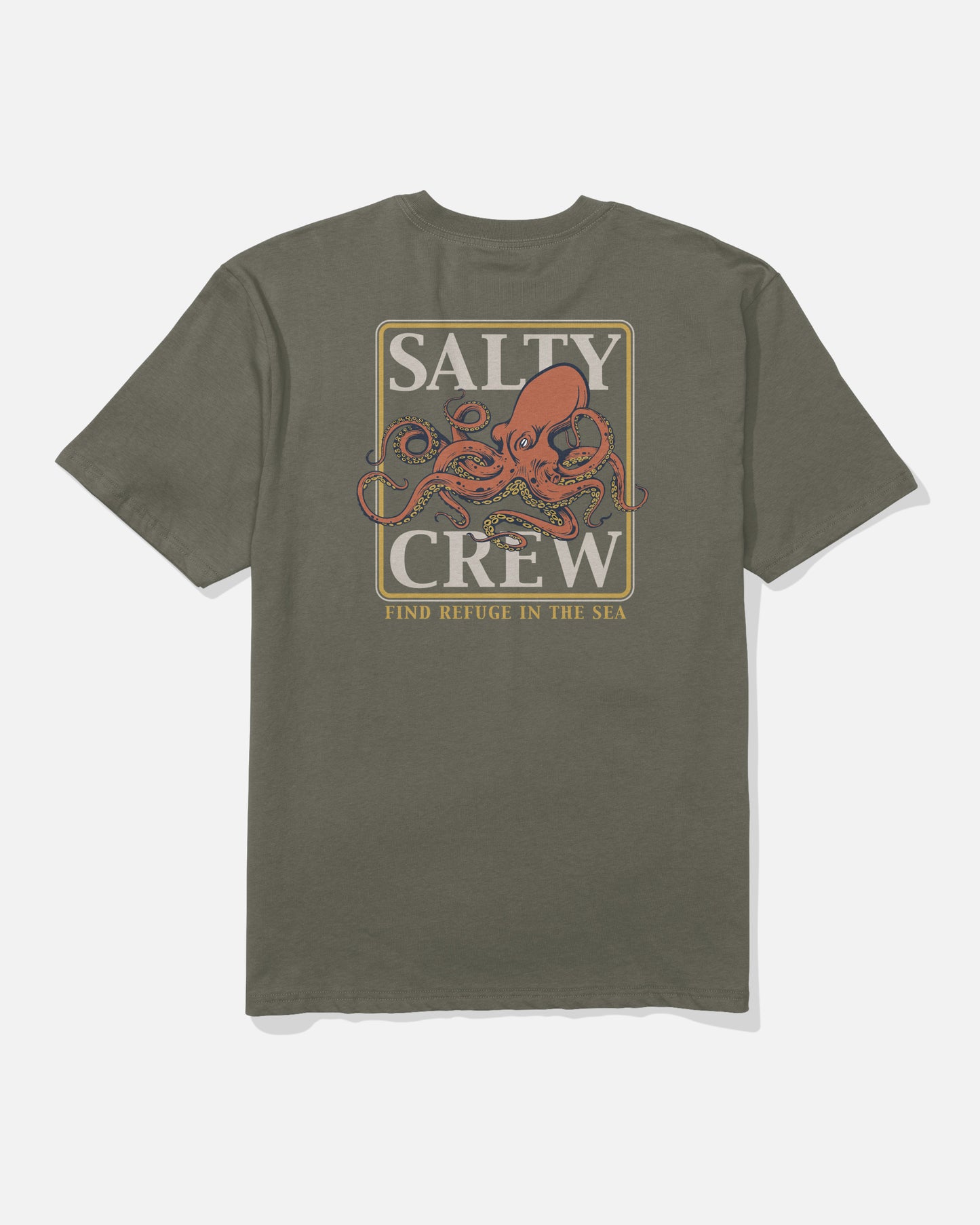 back view of Ink Slinger Classic Tee - Dusty Olive