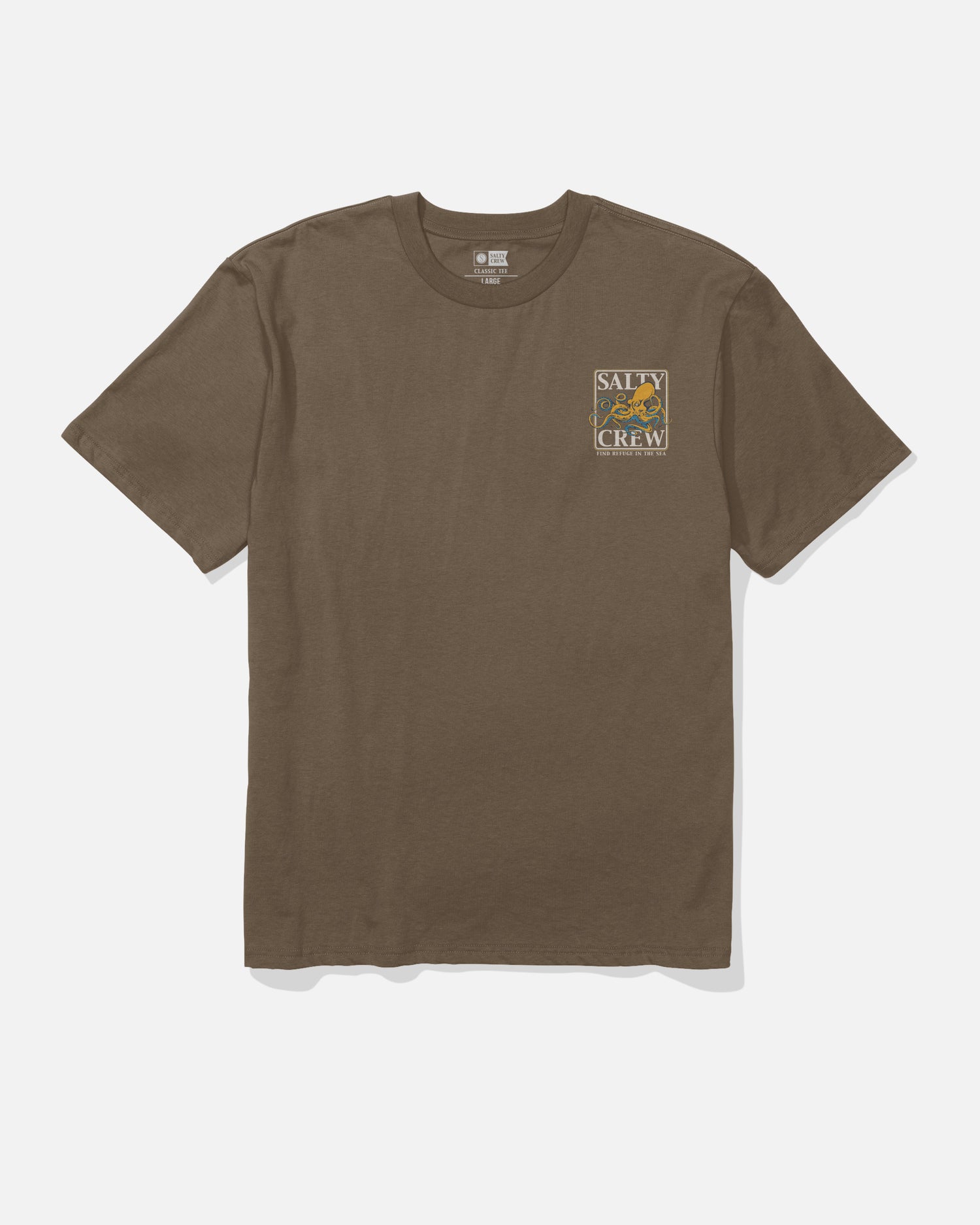 Front view of the Ink Slinger Classic Tee - Teak. 
