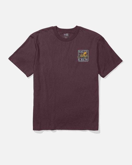 Front view of the Ink Slinger Original Tee - Wine. 